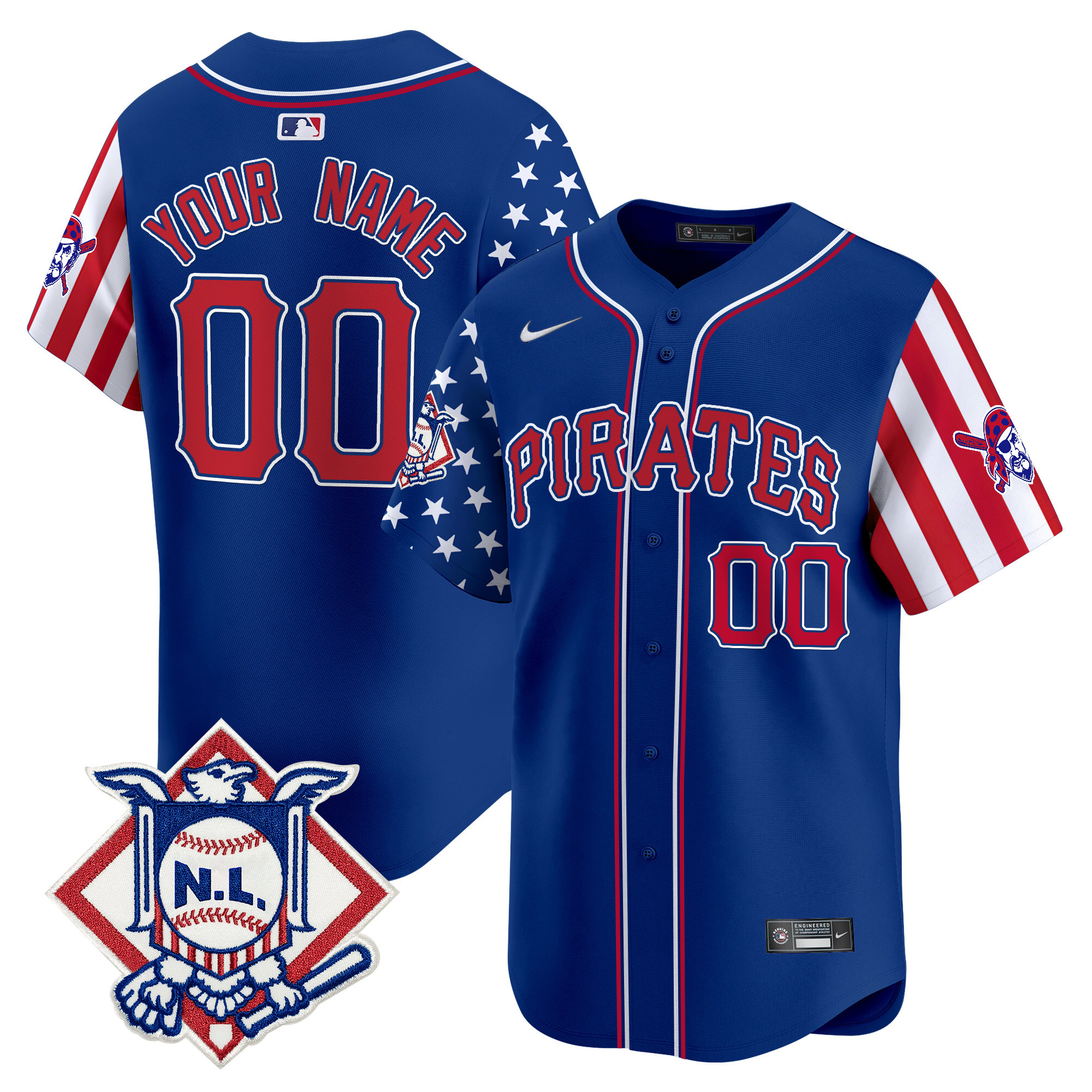Pittsburgh Pirates 2024 Fourth of July Vapor Premier Limited Custom Jersey - All Stitched
