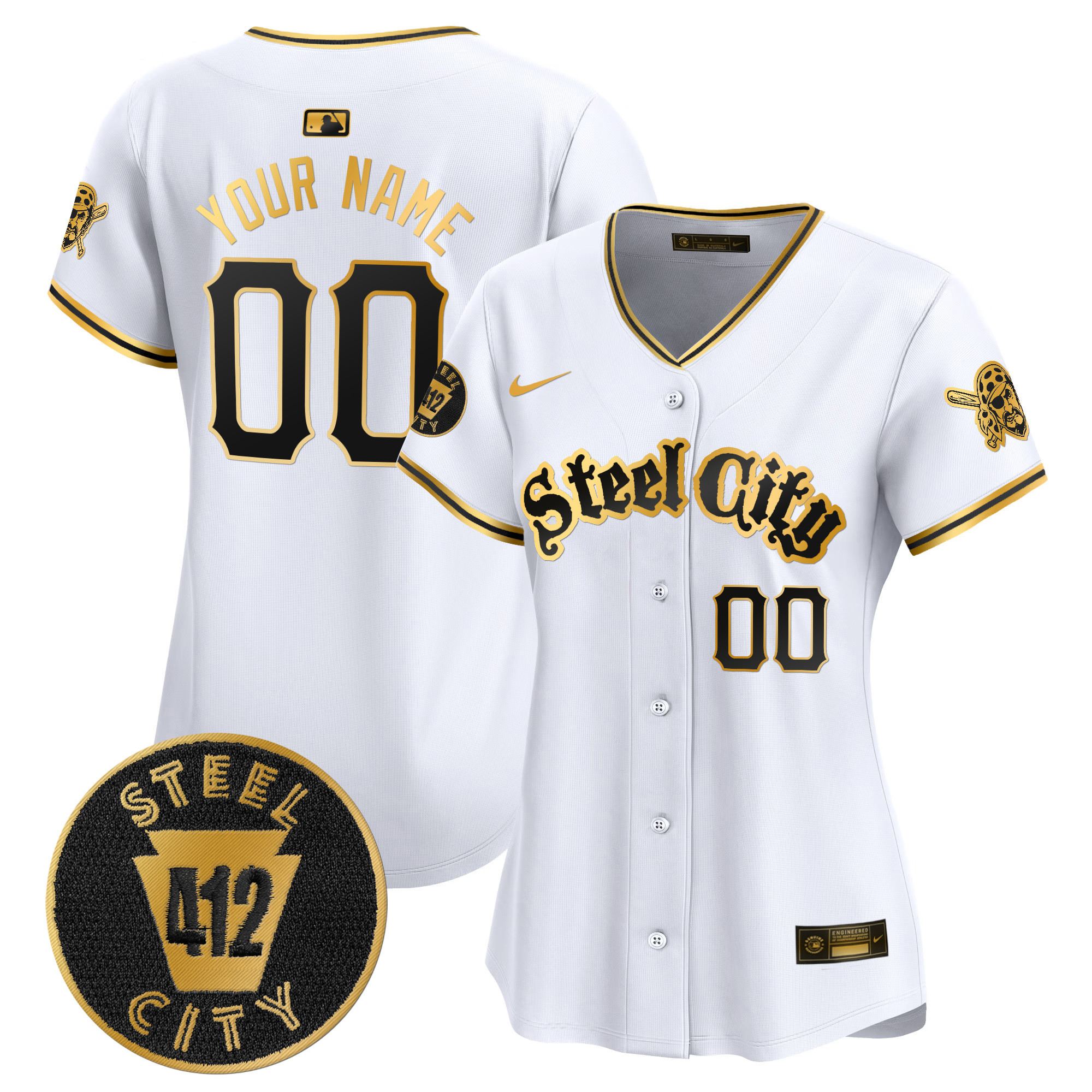 Pittsburgh Pirates 412 Patch Vapor Premier Limited Custom Jersey V5 - All Stitched