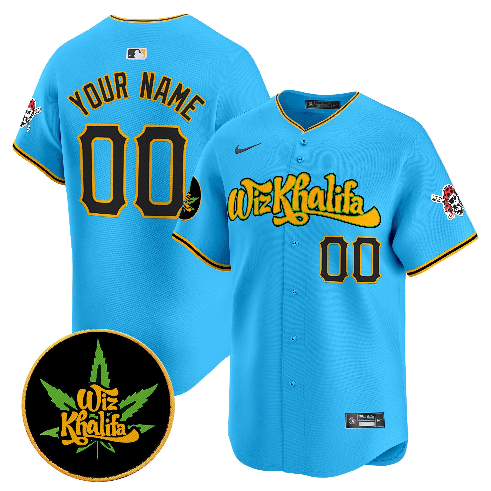 Pittsburgh Pirates Wiz Khalifa Vapor Premier Limited Custom Jersey - All Stitched