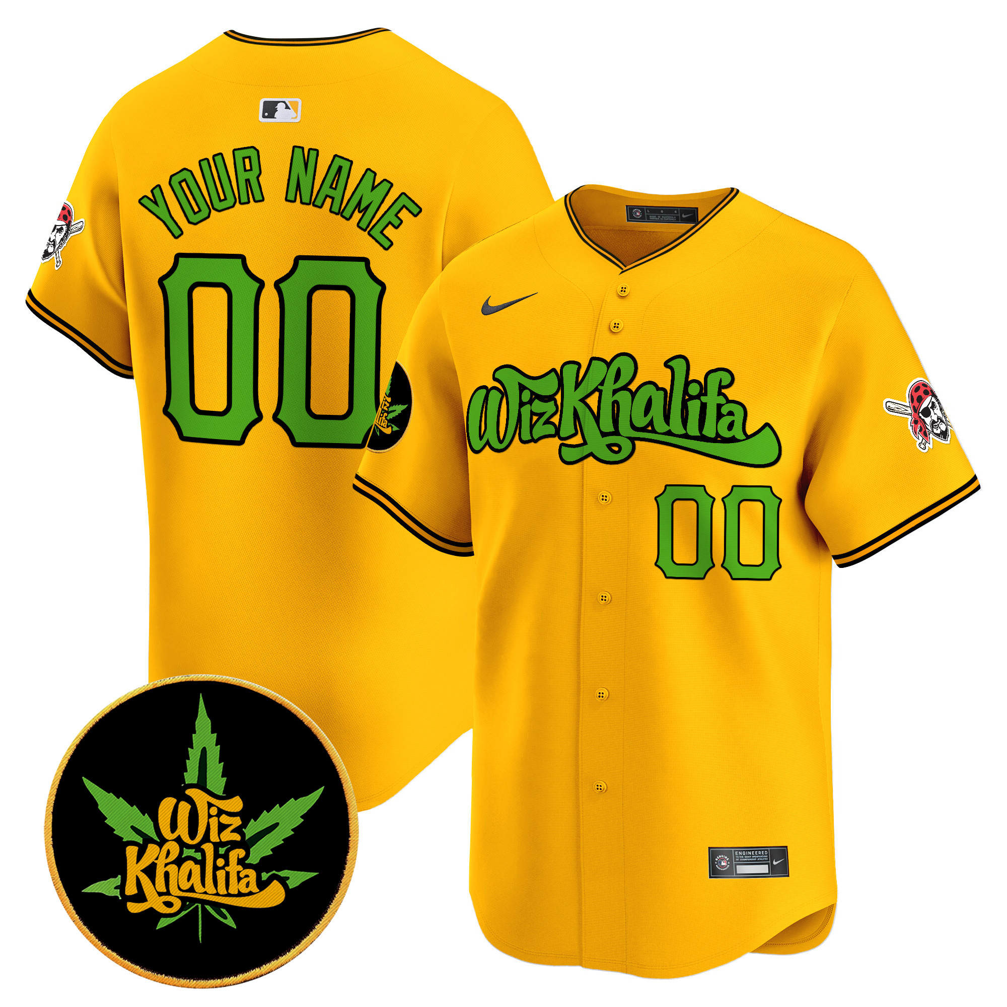 Pittsburgh Pirates Wiz Khalifa Vapor Premier Limited Custom Jersey - All Stitched