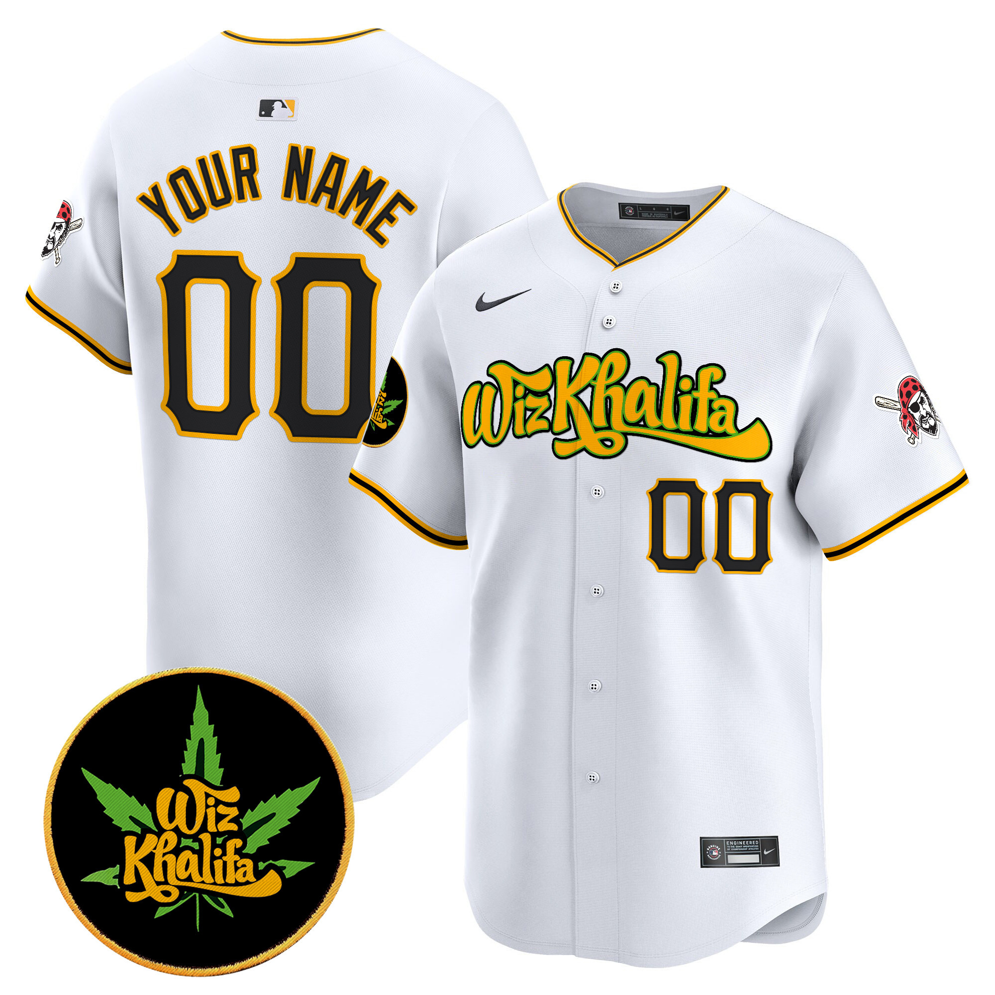 Pittsburgh Pirates Wiz Khalifa Vapor Premier Limited Custom Jersey - All Stitched