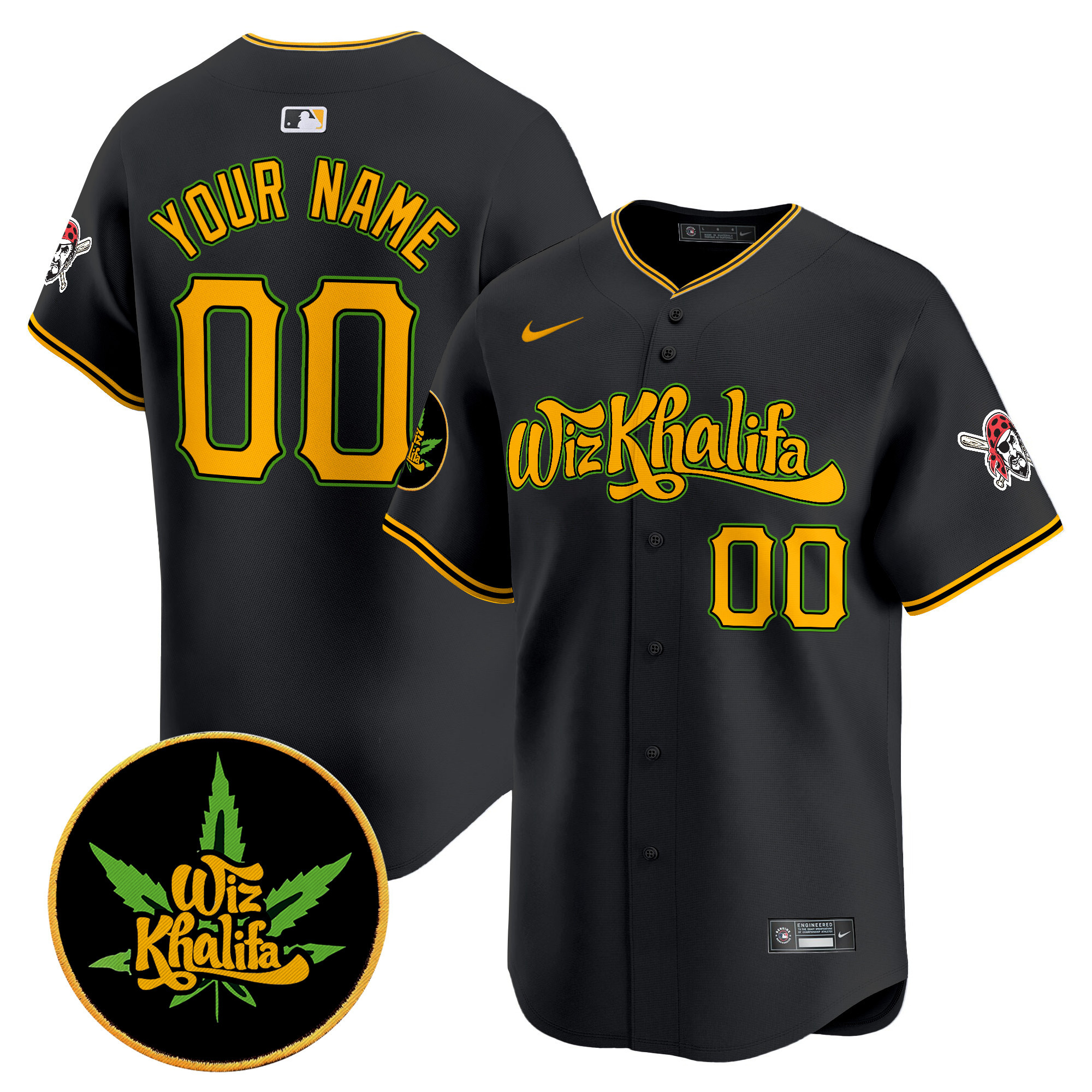 Pittsburgh Pirates Wiz Khalifa Vapor Premier Limited Custom Jersey - All Stitched
