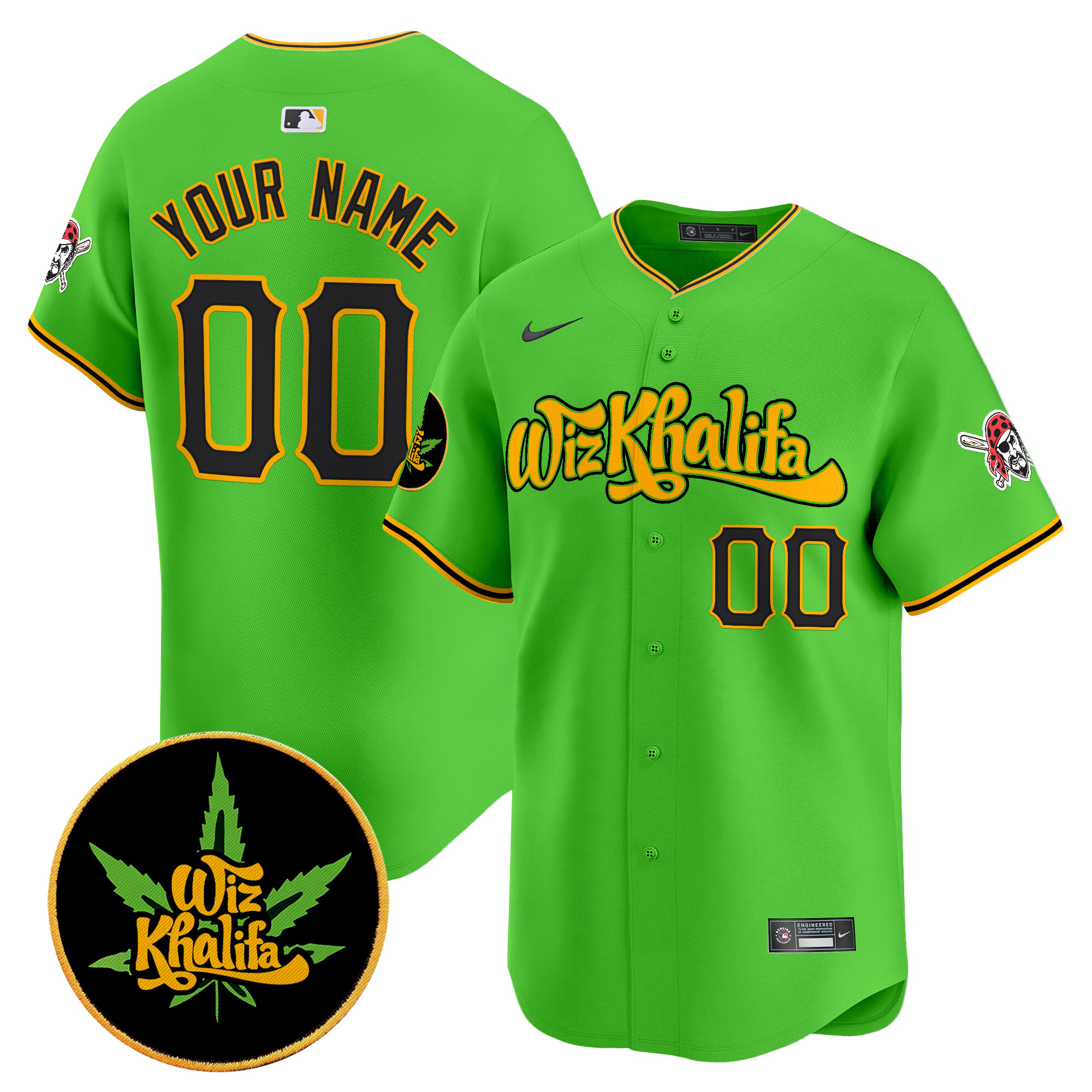 Pittsburgh Pirates Wiz Khalifa Vapor Premier Limited Custom Jersey - All Stitched