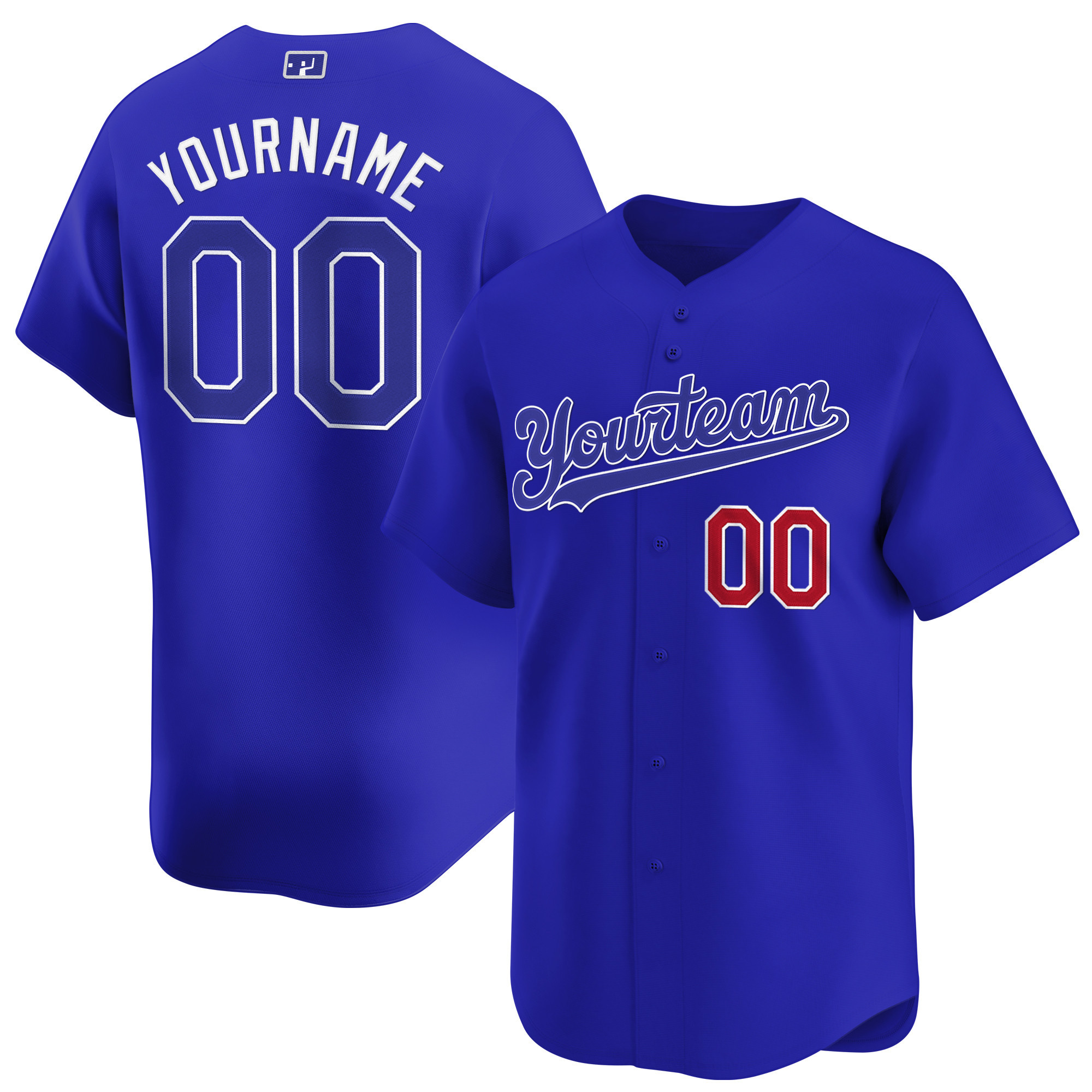 Royal-Red Custom Baseball Jersey