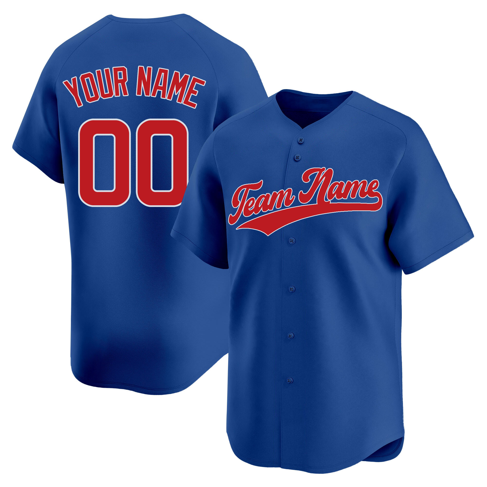 Royal Red Custom Baseball Jersey V2