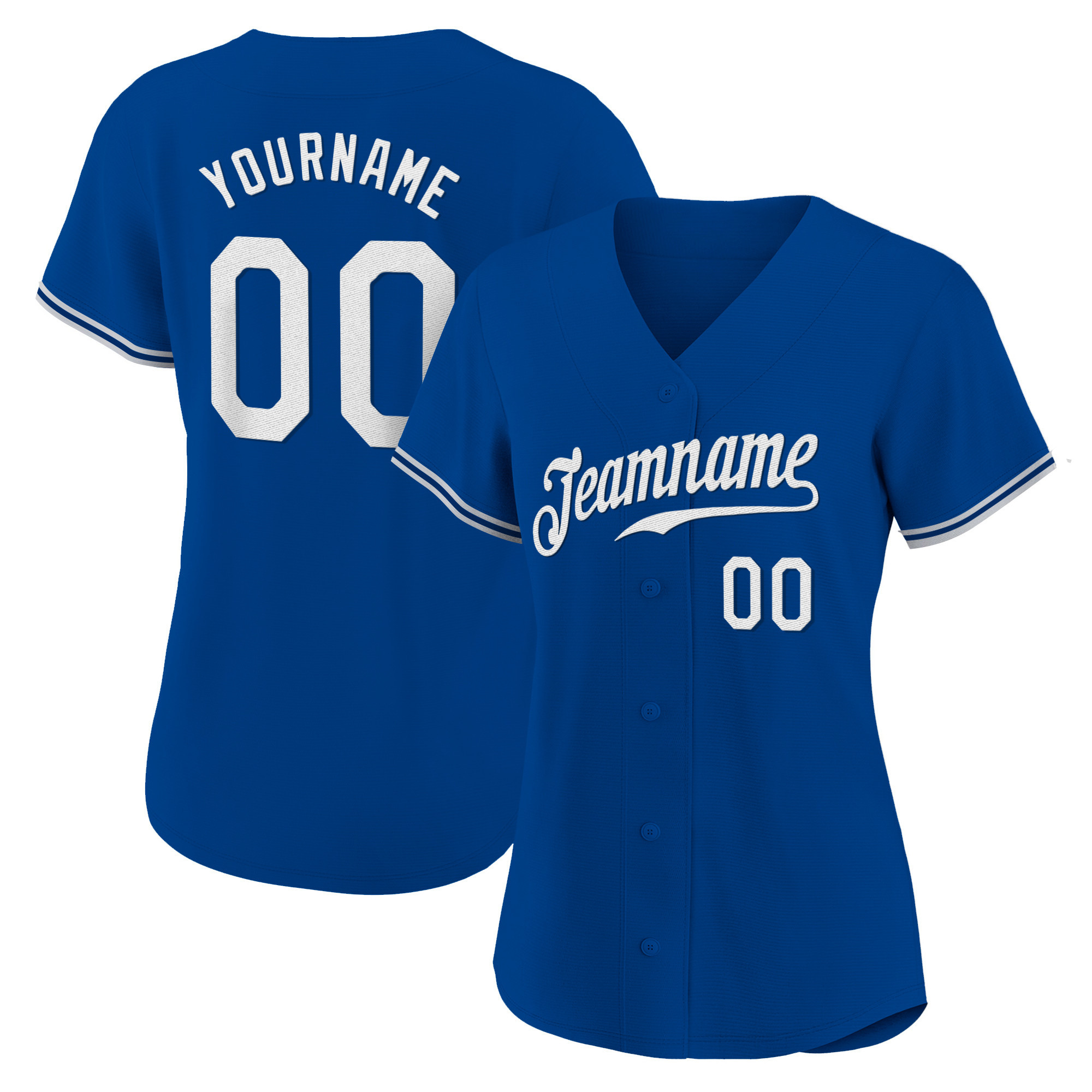 Royal White Custom Baseball Jersey
