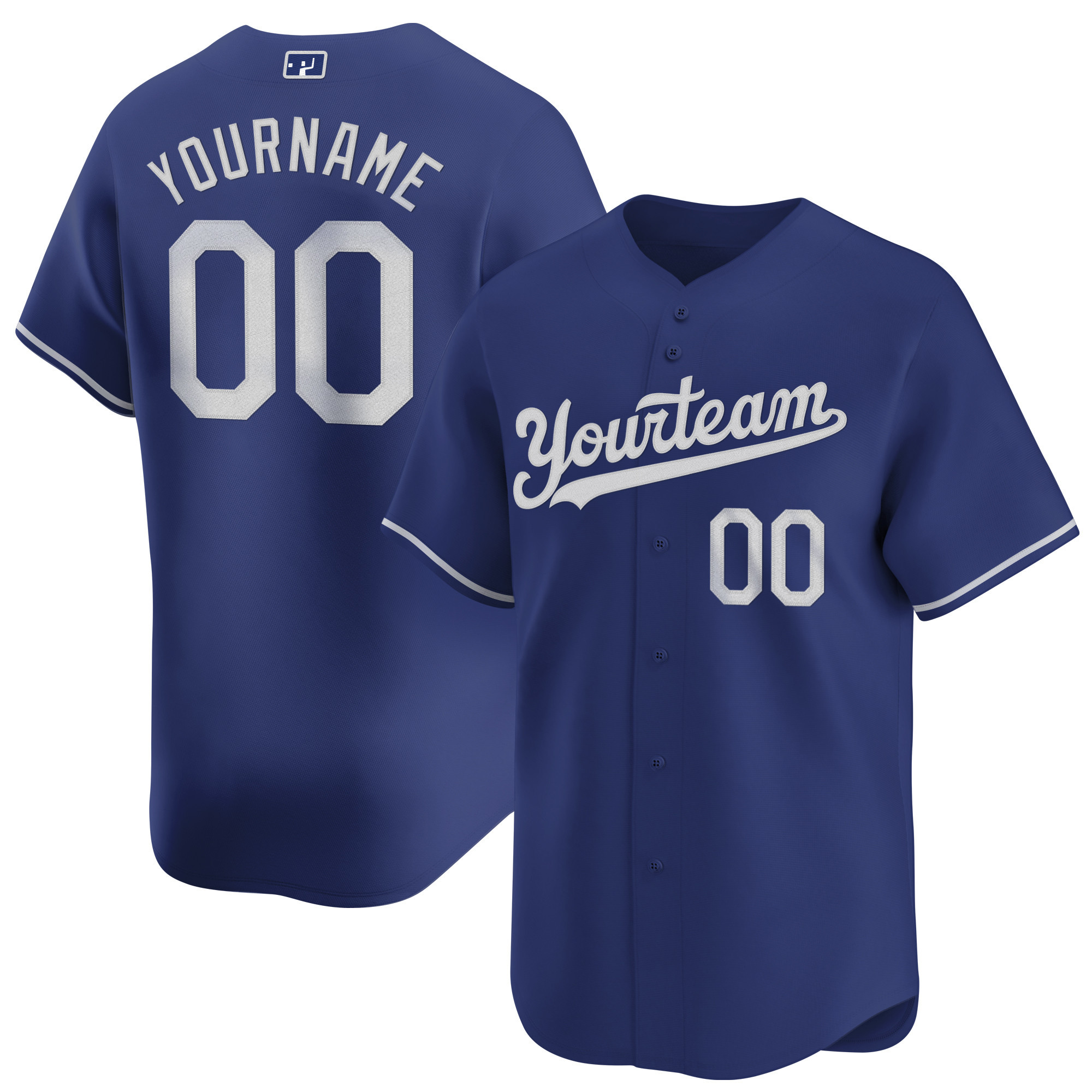 Royal White Custom Baseball Jersey
