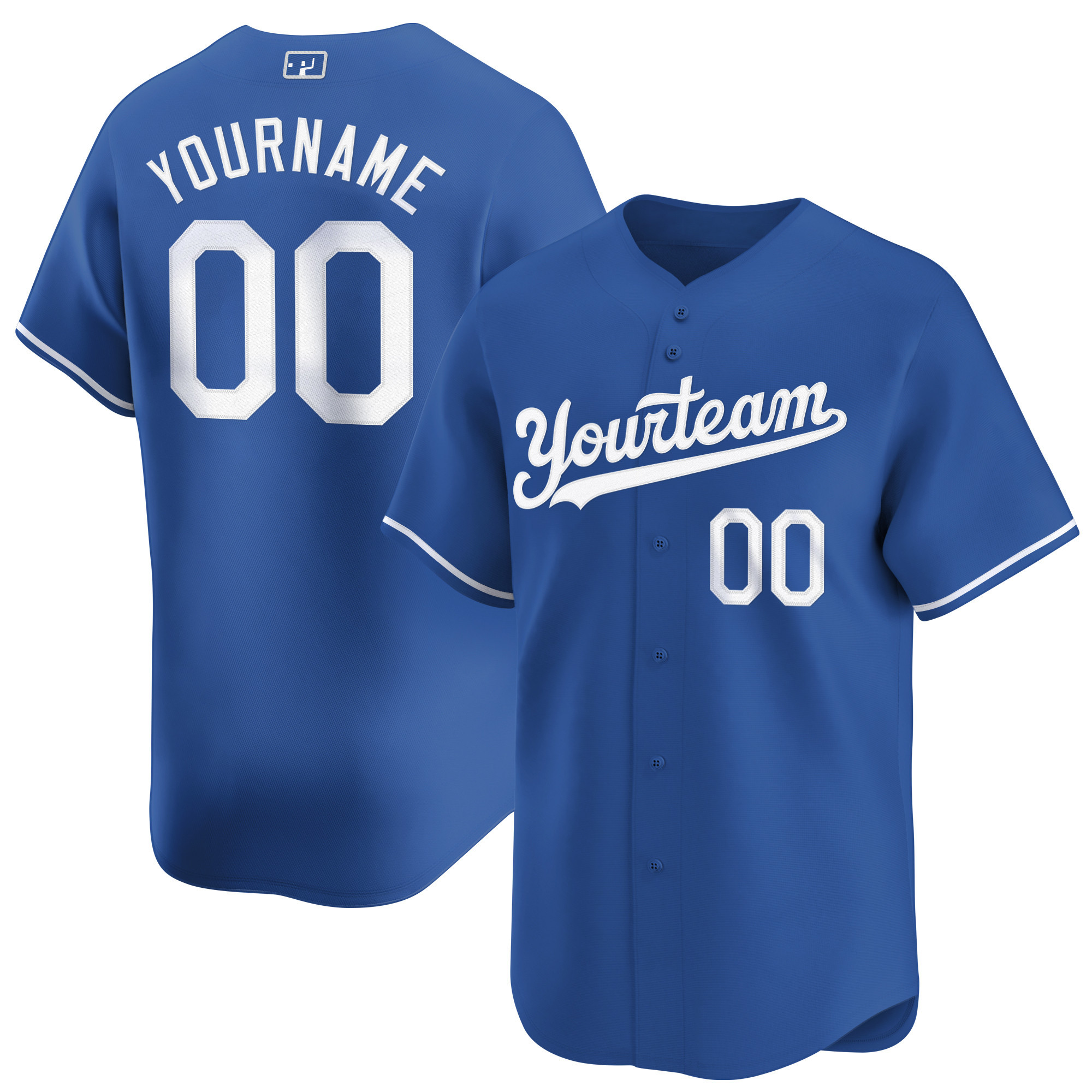 Royal-White Custom Baseball Jersey