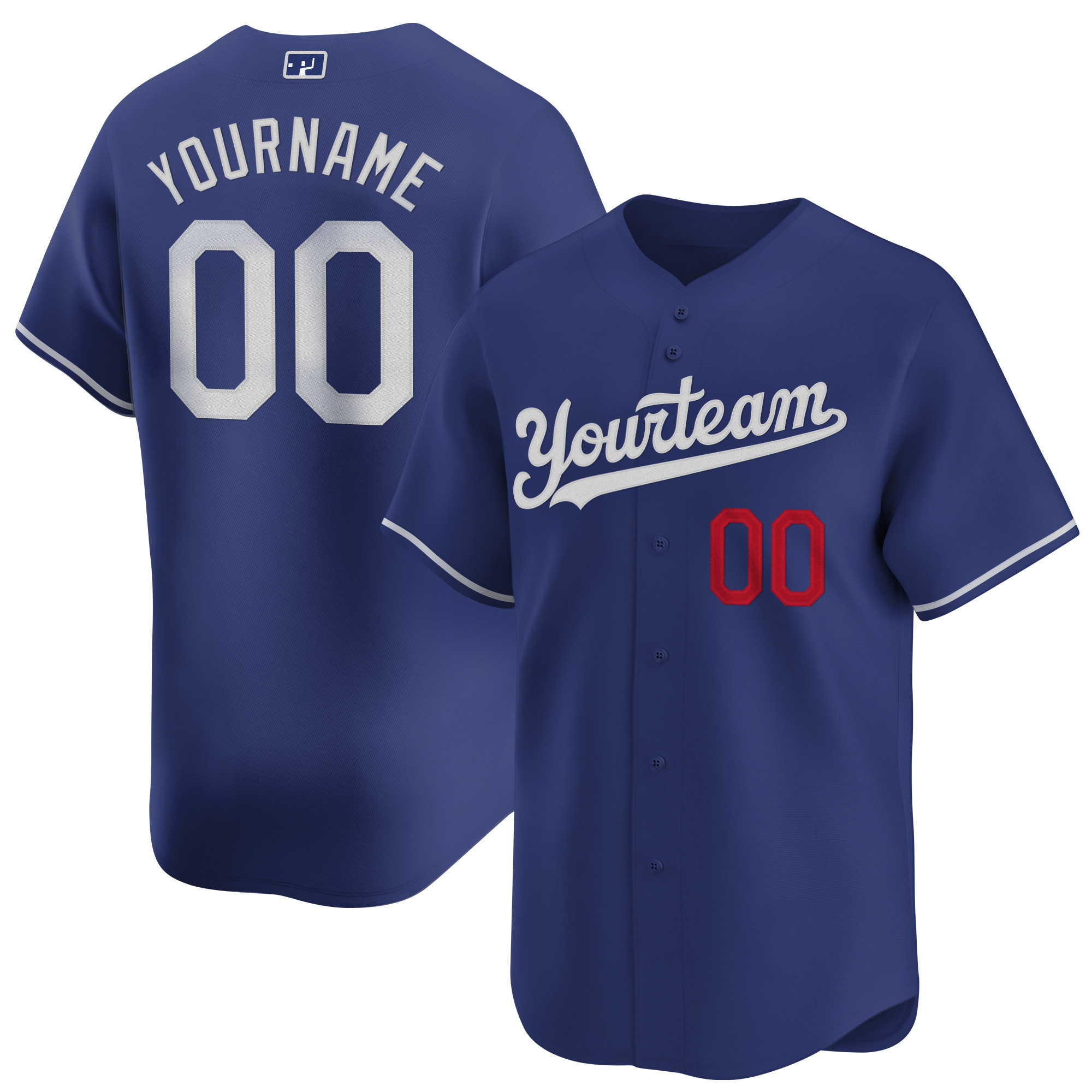 Royal White Red Custom Baseball Jersey
