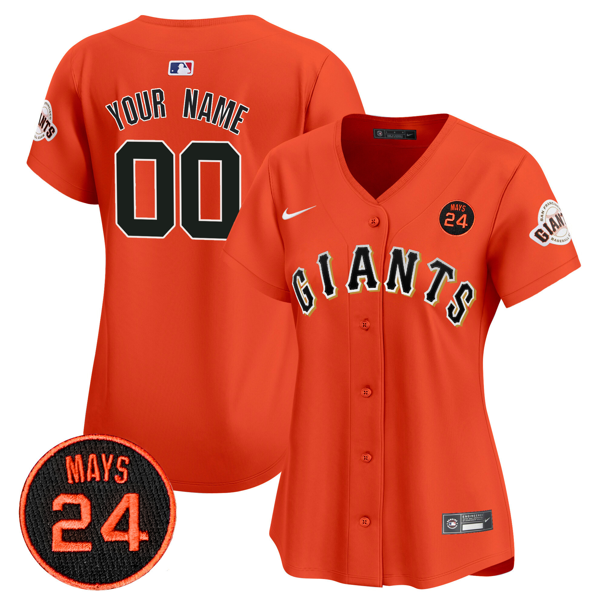 San Francisco Giants 2024 Willie Mays Patch Vapor Premier Limited Custom Jersey V3 - All Stitched