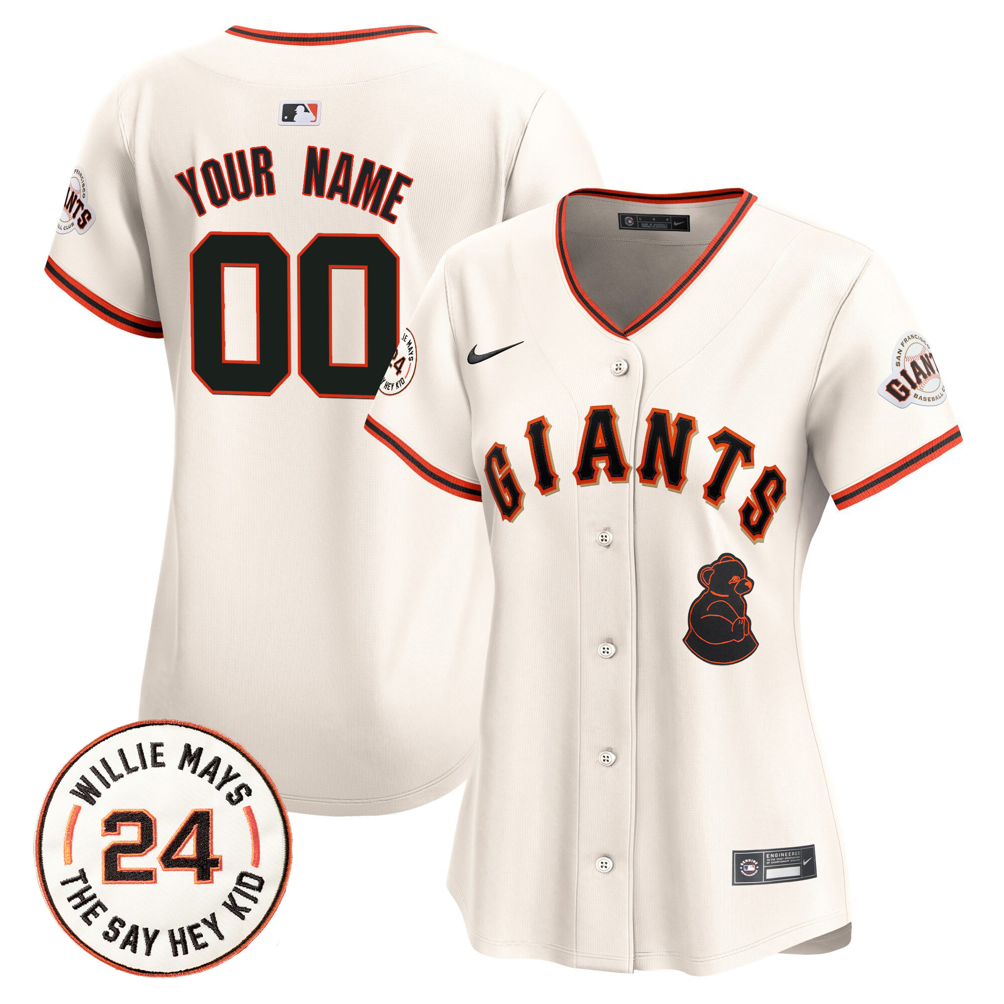 San Francisco Giants 2024 Willie Mays Patch Vapor Premier Limited Custom Jersey V4 - All Stitched