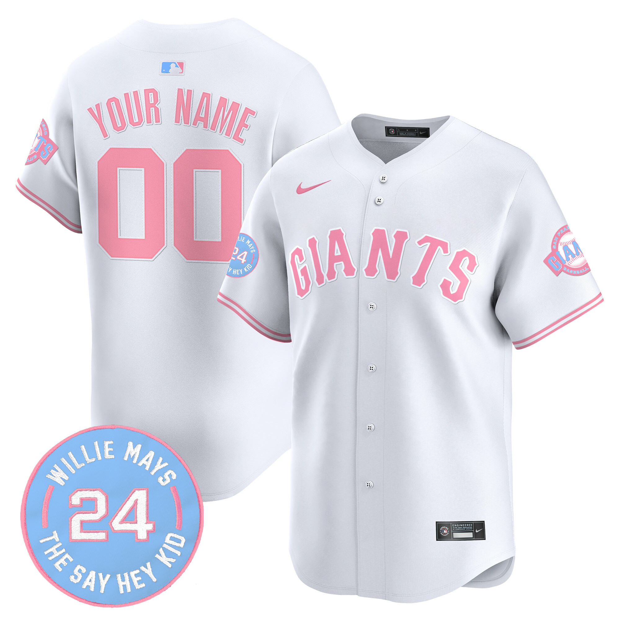 San Francisco Giants Bubblegum Pink Vapor Premier Limited Custom Jersey - All Stitched