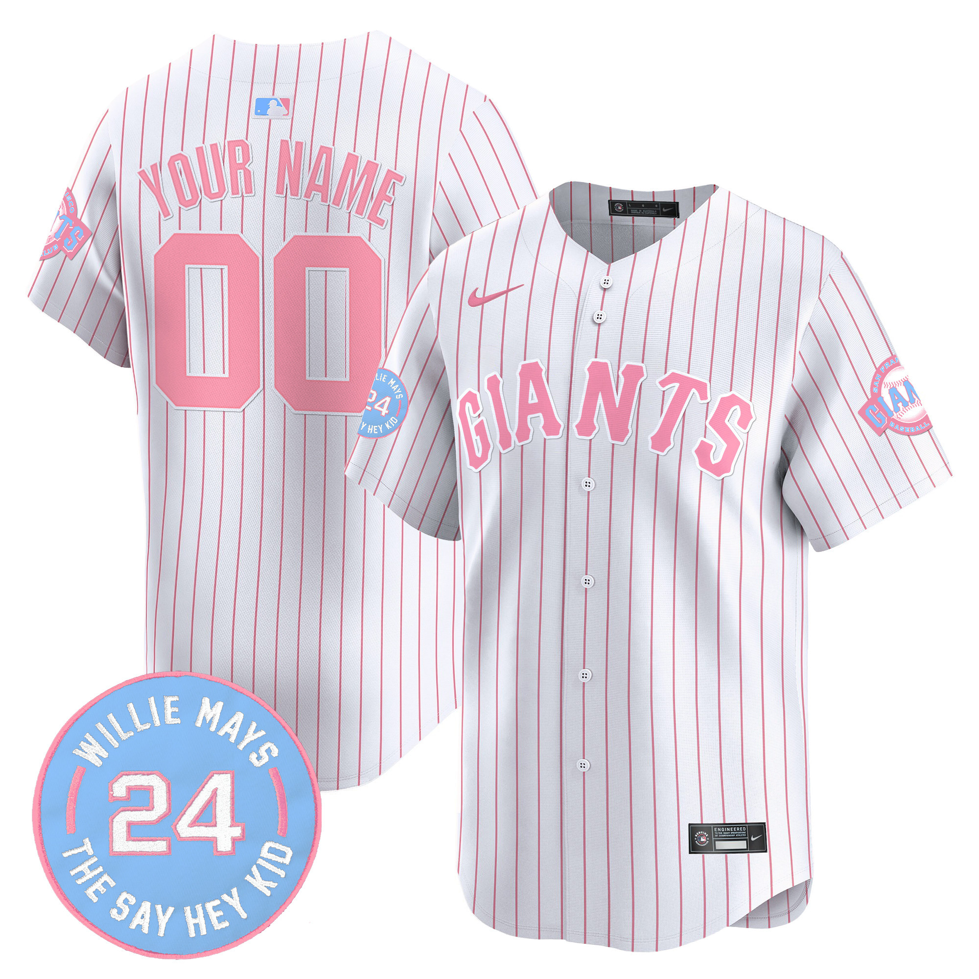 San Francisco Giants Bubblegum Pink Vapor Premier Limited Custom Jersey - All Stitched