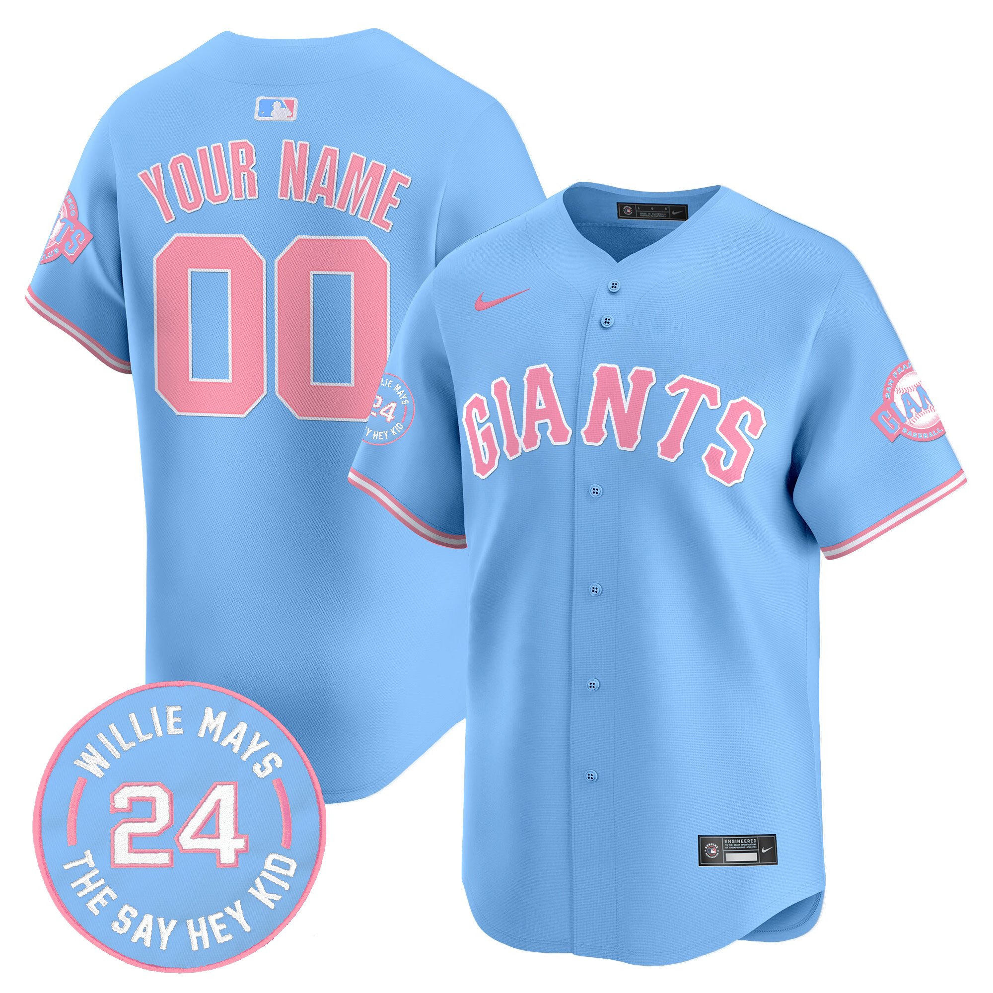 San Francisco Giants Bubblegum Pink Vapor Premier Limited Custom Jersey - All Stitched