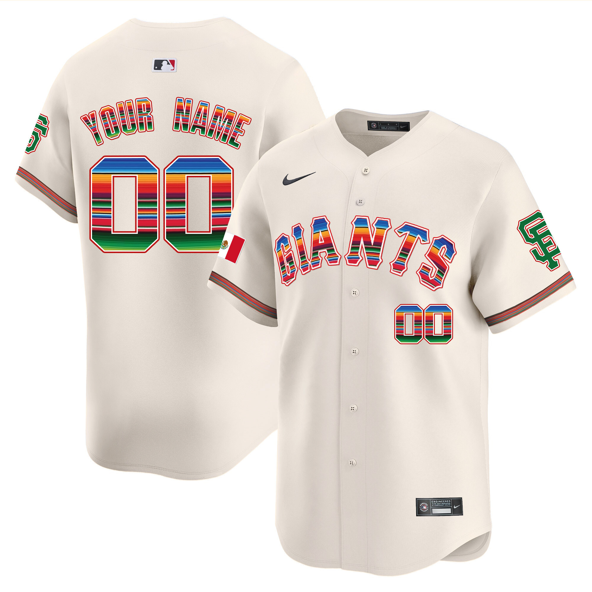 San Francisco Giants Mexico Vapor Premier Limited Custom Jersey - All Stitched