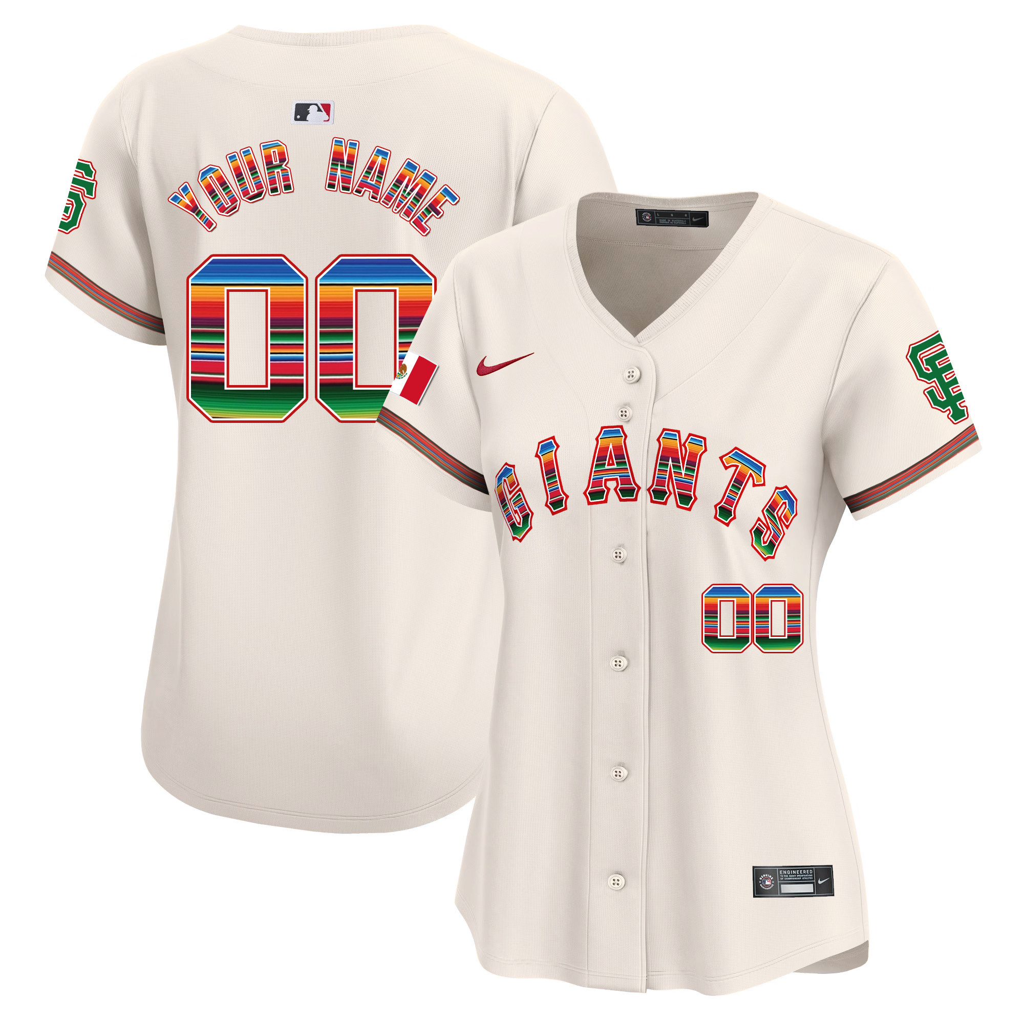 San Francisco Giants Mexico Vapor Premier Limited Custom Jersey - All Stitched