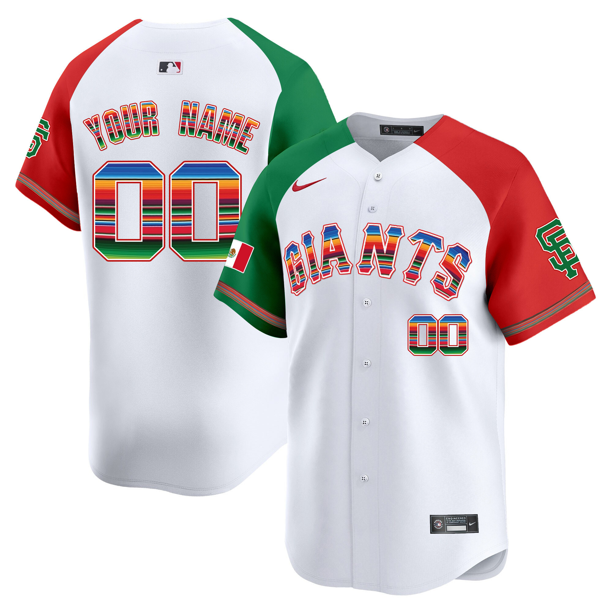 San Francisco Giants Mexico Vapor Premier Limited Custom Jersey - All Stitched