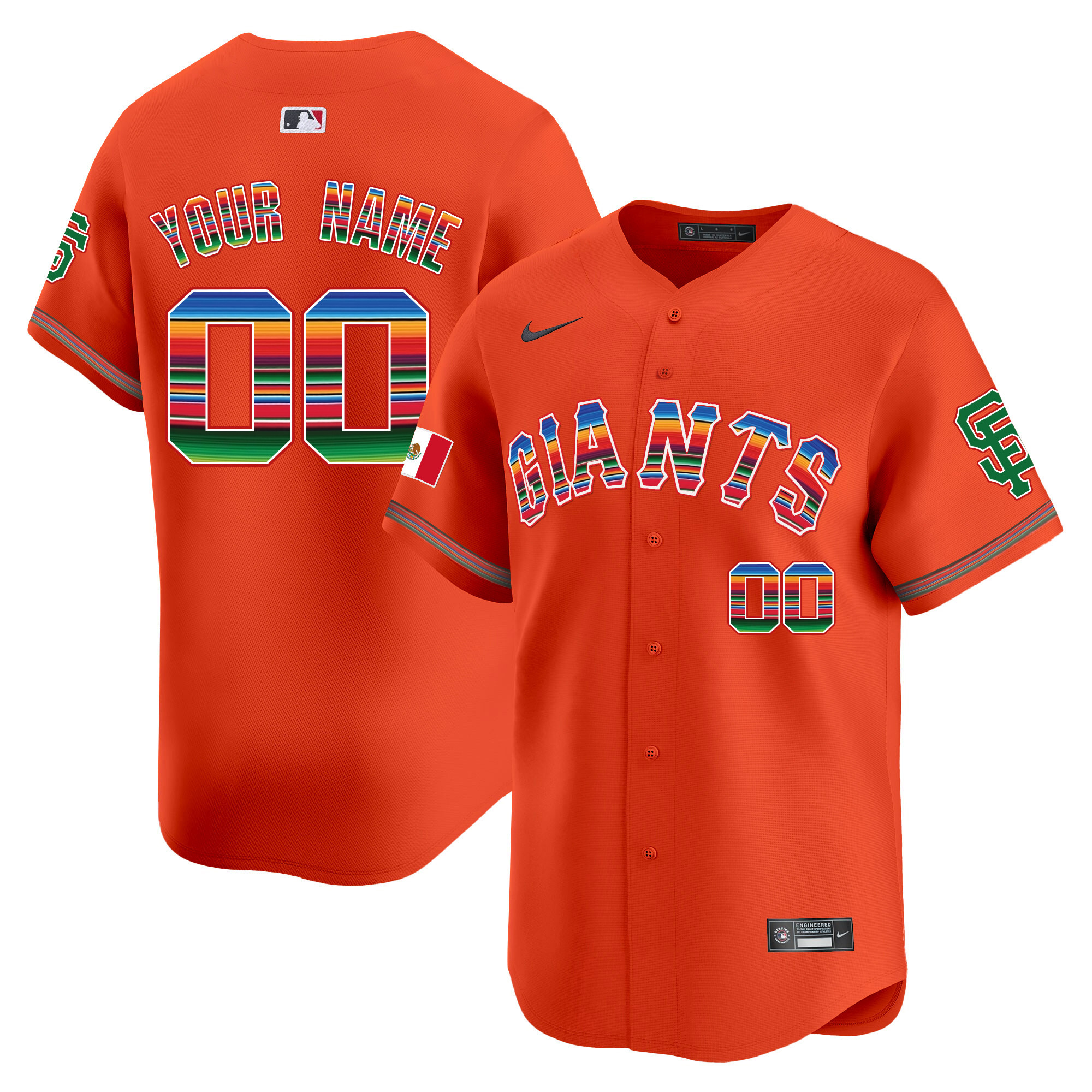 San Francisco Giants Mexico Vapor Premier Limited Custom Jersey - All Stitched