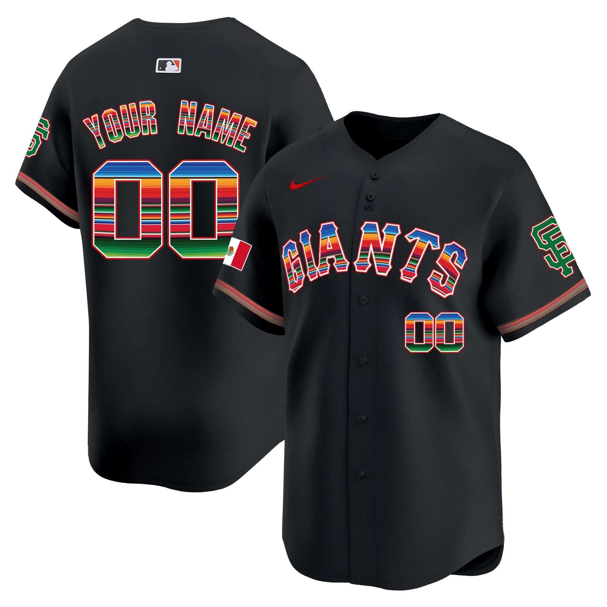 San Francisco Giants Mexico Vapor Premier Limited Custom Jersey - All Stitched