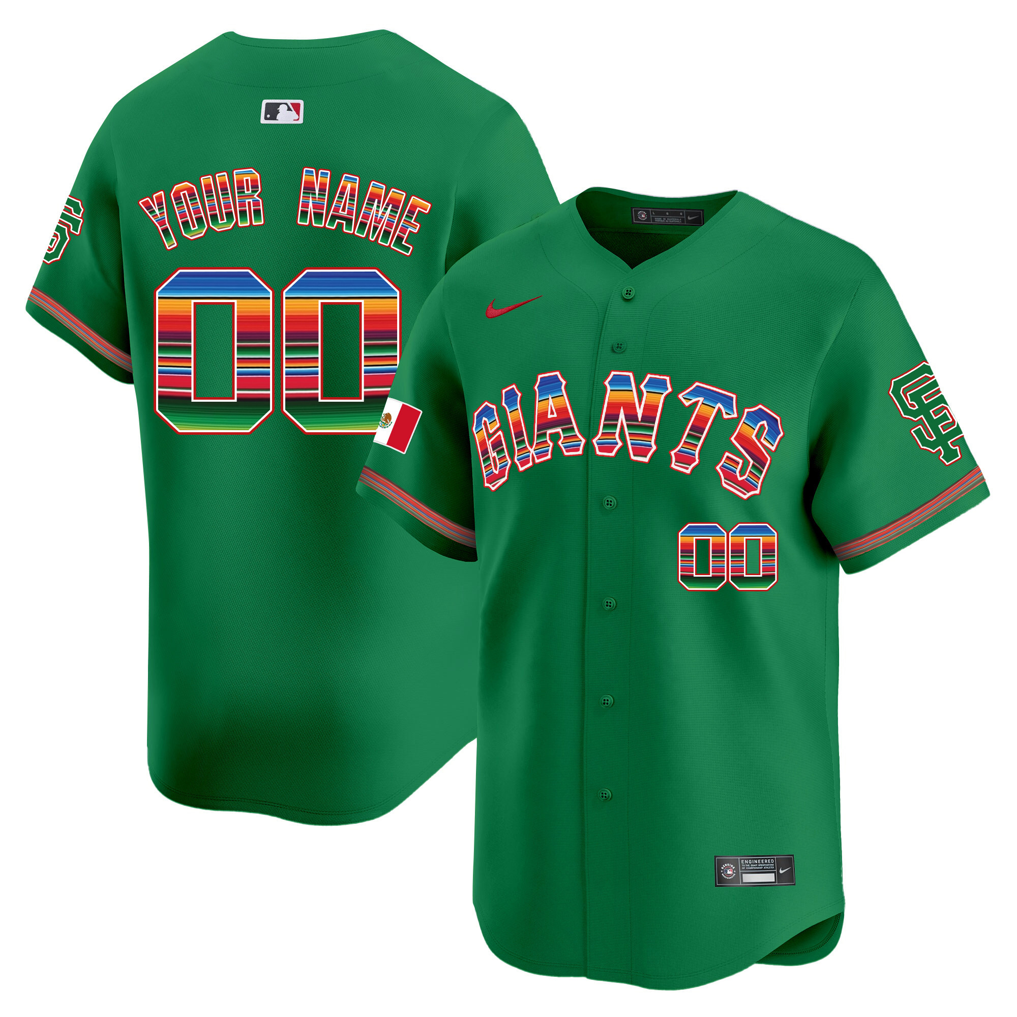 San Francisco Giants Mexico Vapor Premier Limited Custom Jersey - All Stitched