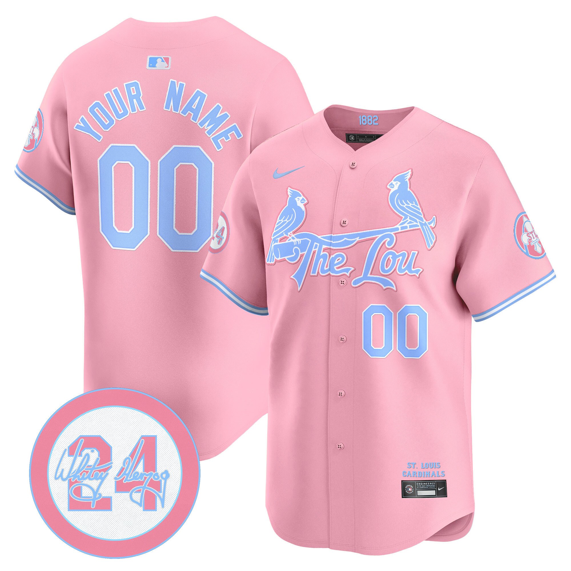 St. Louis Cardinals Bubblegum Pink Vapor Premier Limited Custom Jersey - All Stitched