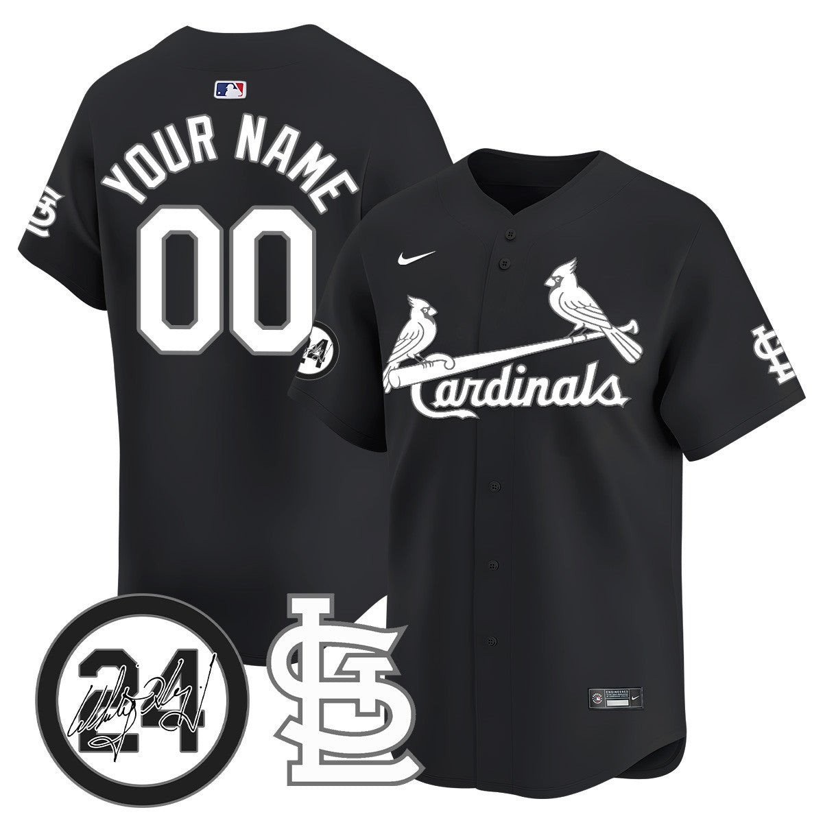 St. Louis Cardinals Memorial Vapor Premier Limited Custom Jersey - All Stitched