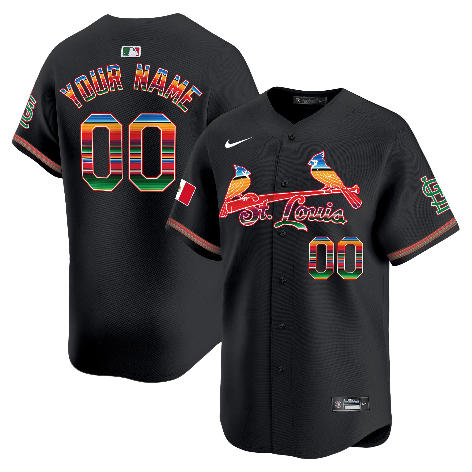 St. Louis Cardinals Mexico Vapor Premier Limited Custom Jersey - All Stitched