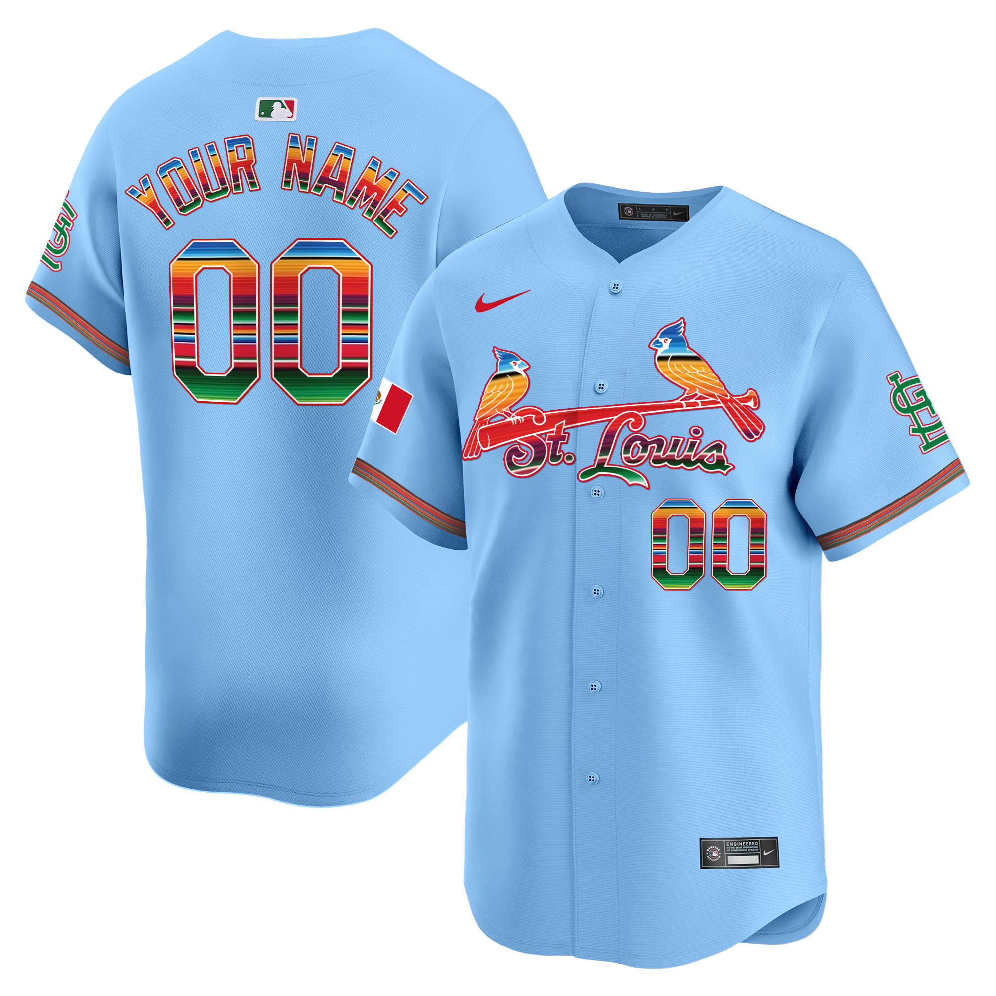 St. Louis Cardinals Mexico Vapor Premier Limited Custom Jersey - All Stitched
