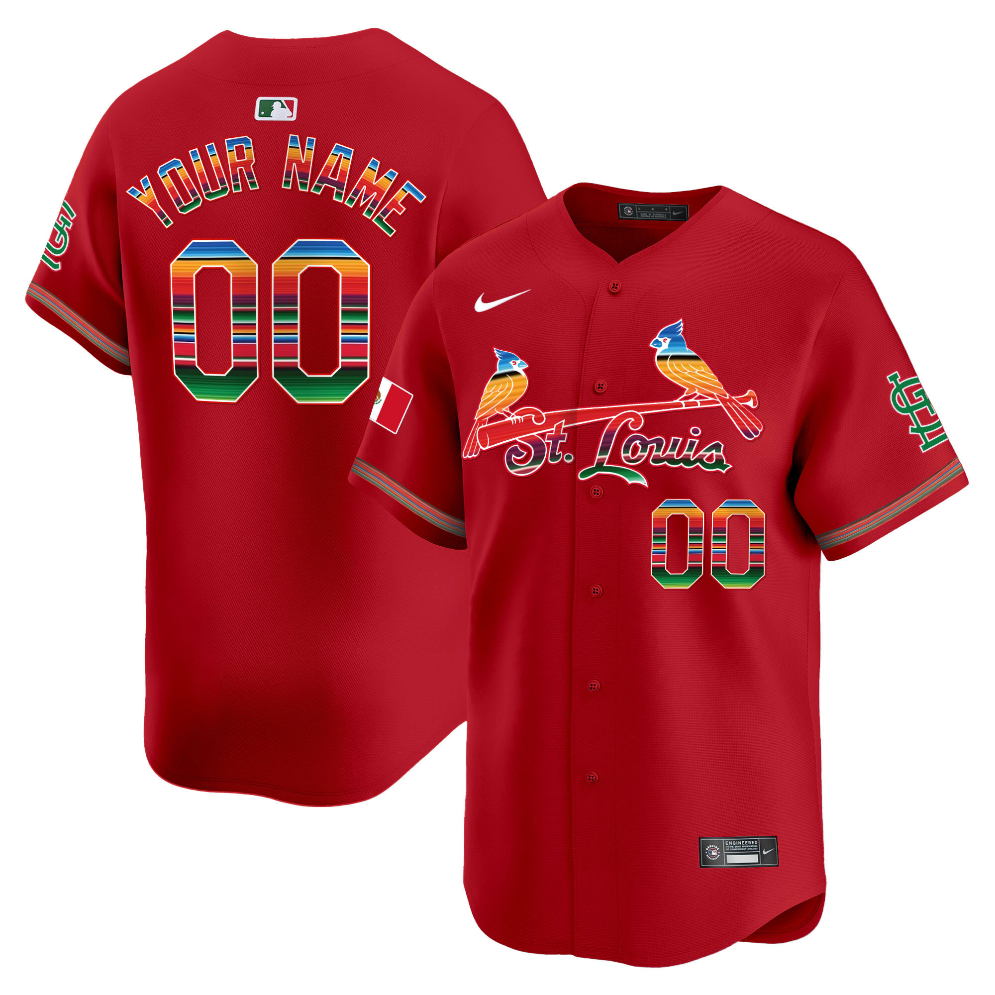 St. Louis Cardinals Mexico Vapor Premier Limited Custom Jersey - All Stitched
