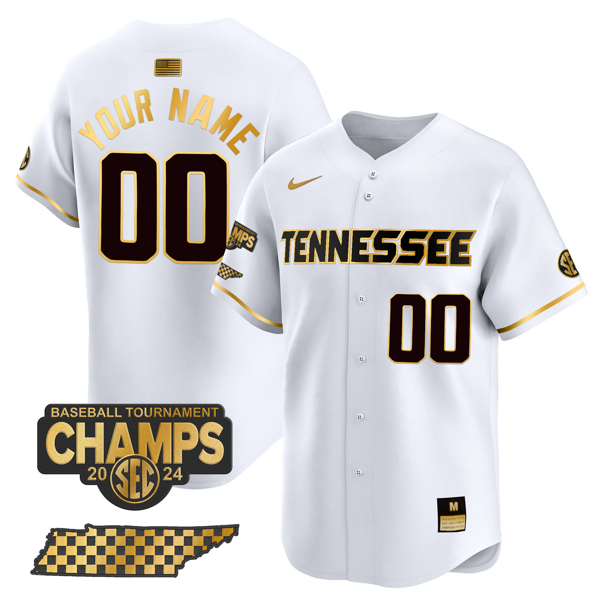Tennessee Volunteers 2024 Tournament Champions Vapor Premier Limited Custom Jersey V2 - All Stitched