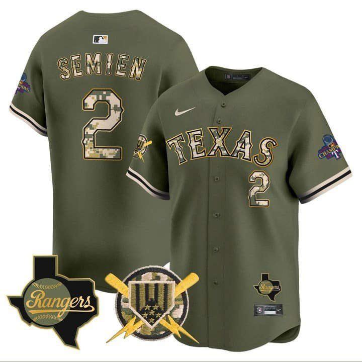 Texas Rangers 2023 World Series Champions Rangers Gold Trim Jersey - All Stitched