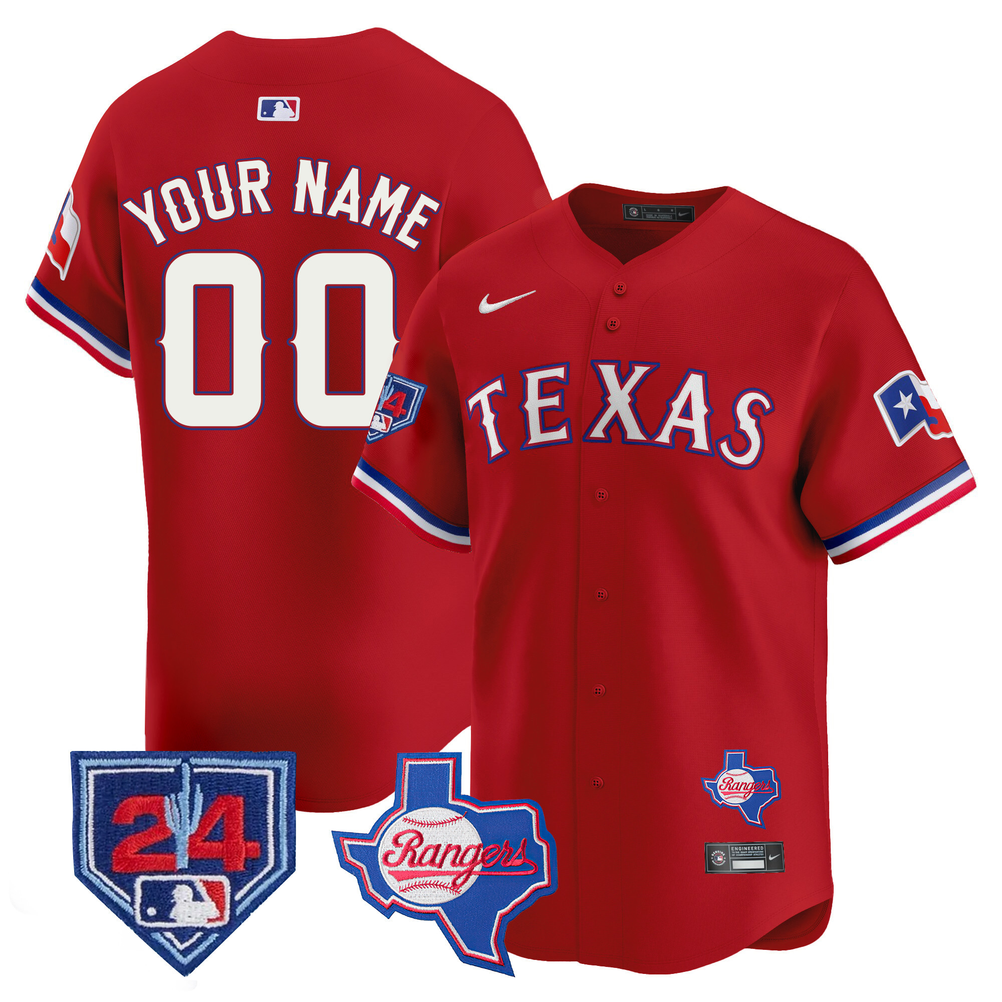 Texas Rangers 2024 Spring Training Patch Vapor Premier Limited Custom Jersey - All Stitched