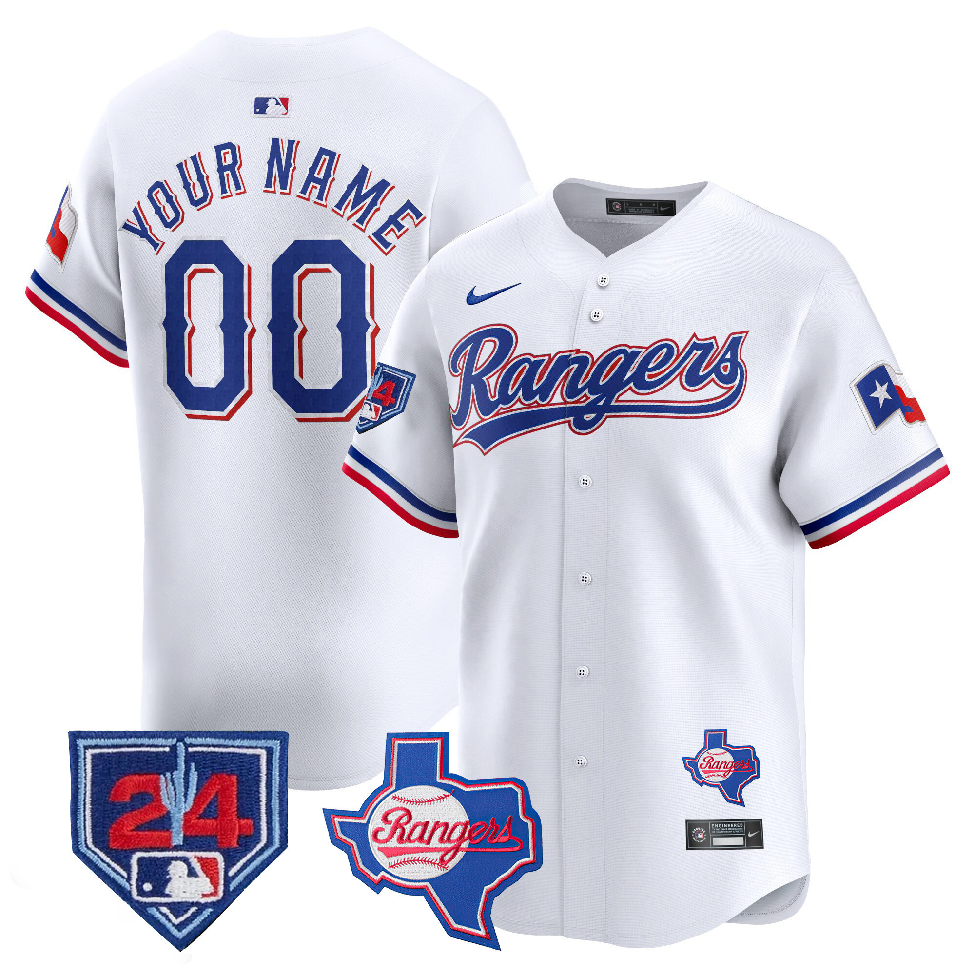 Texas Rangers 2024 Spring Training Patch Vapor Premier Limited Custom Jersey - All Stitched