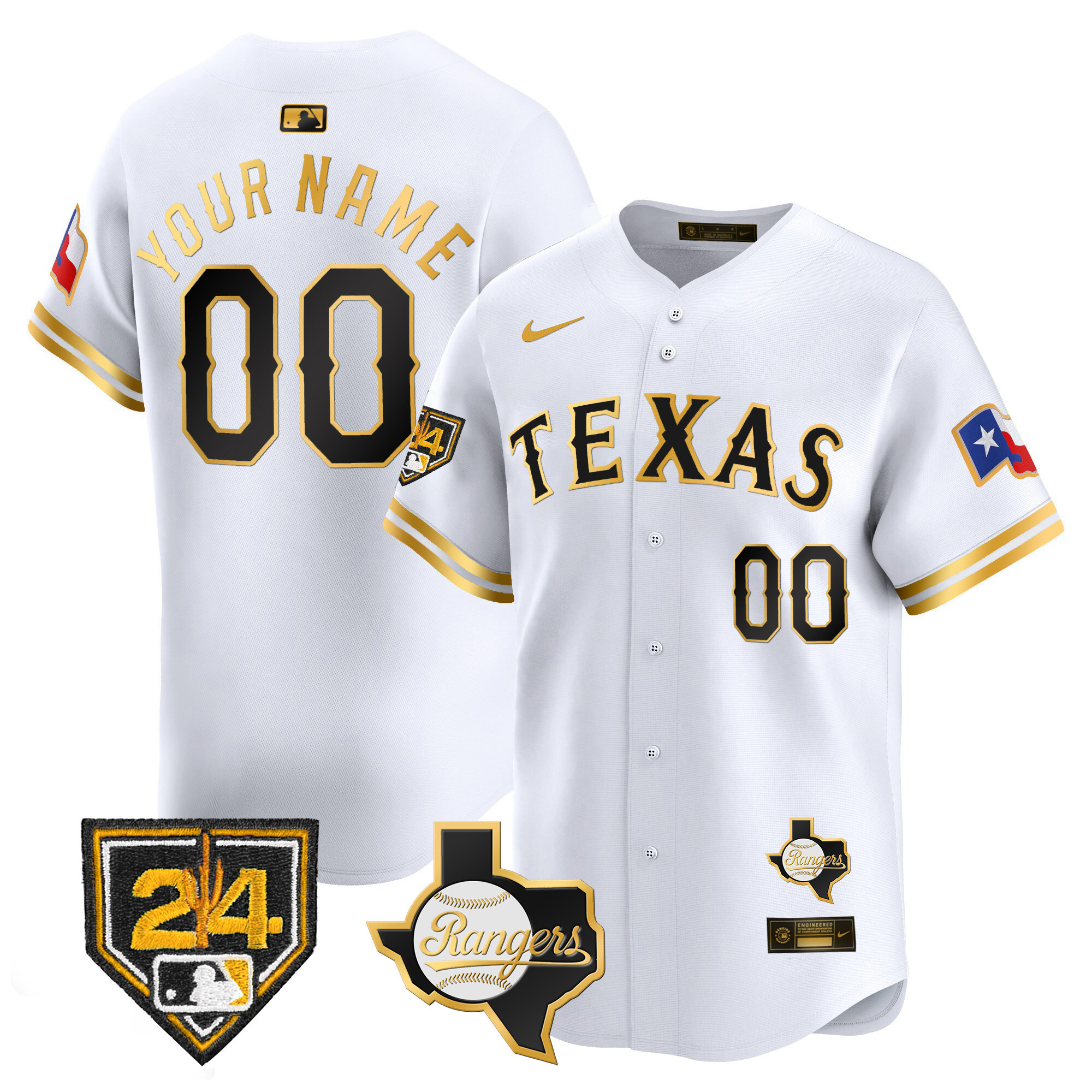 Texas Rangers 2024 Spring Training Patch Vapor Premier Limited Custom Jersey - All Stitched