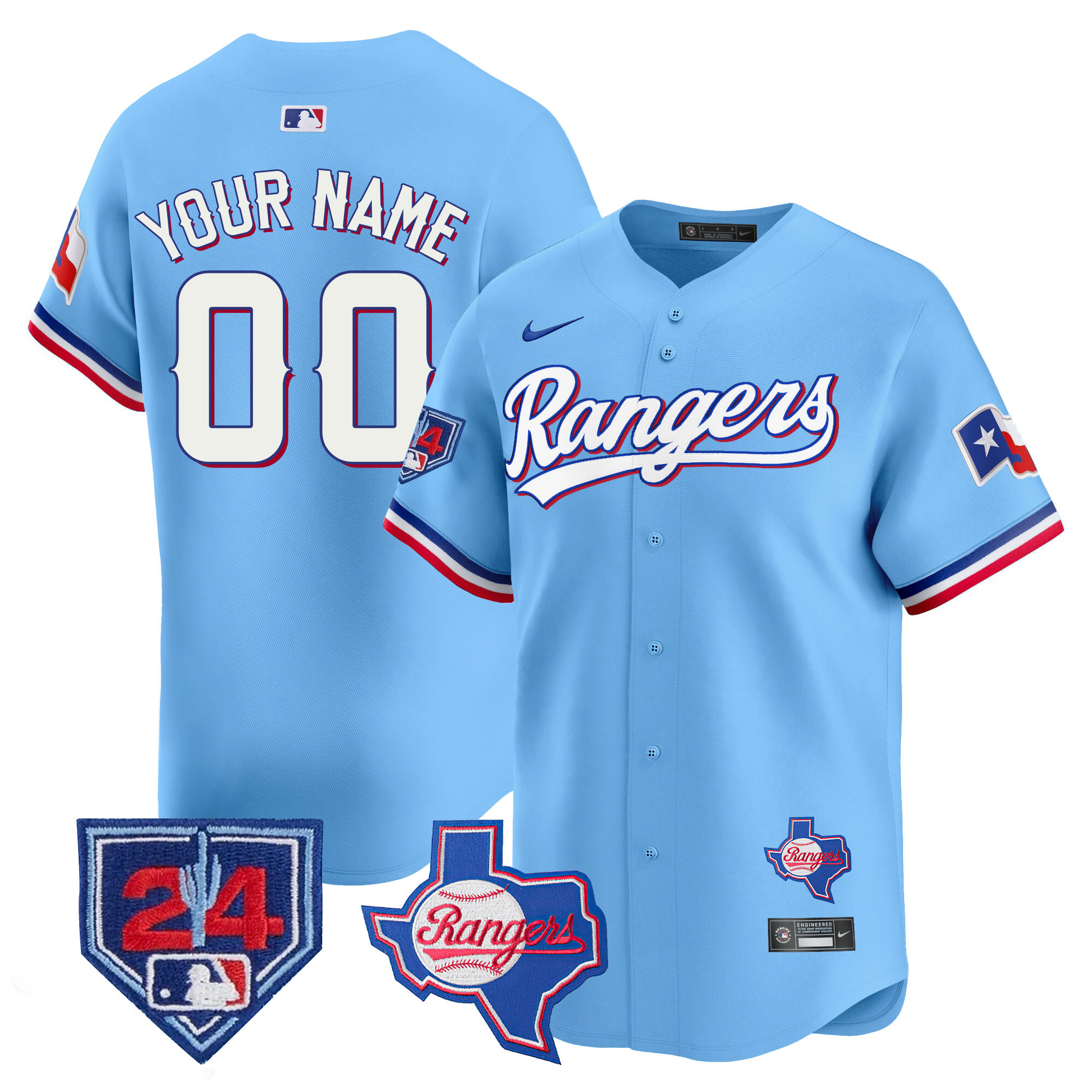 Texas Rangers 2024 Spring Training Patch Vapor Premier Limited Custom Jersey - All Stitched