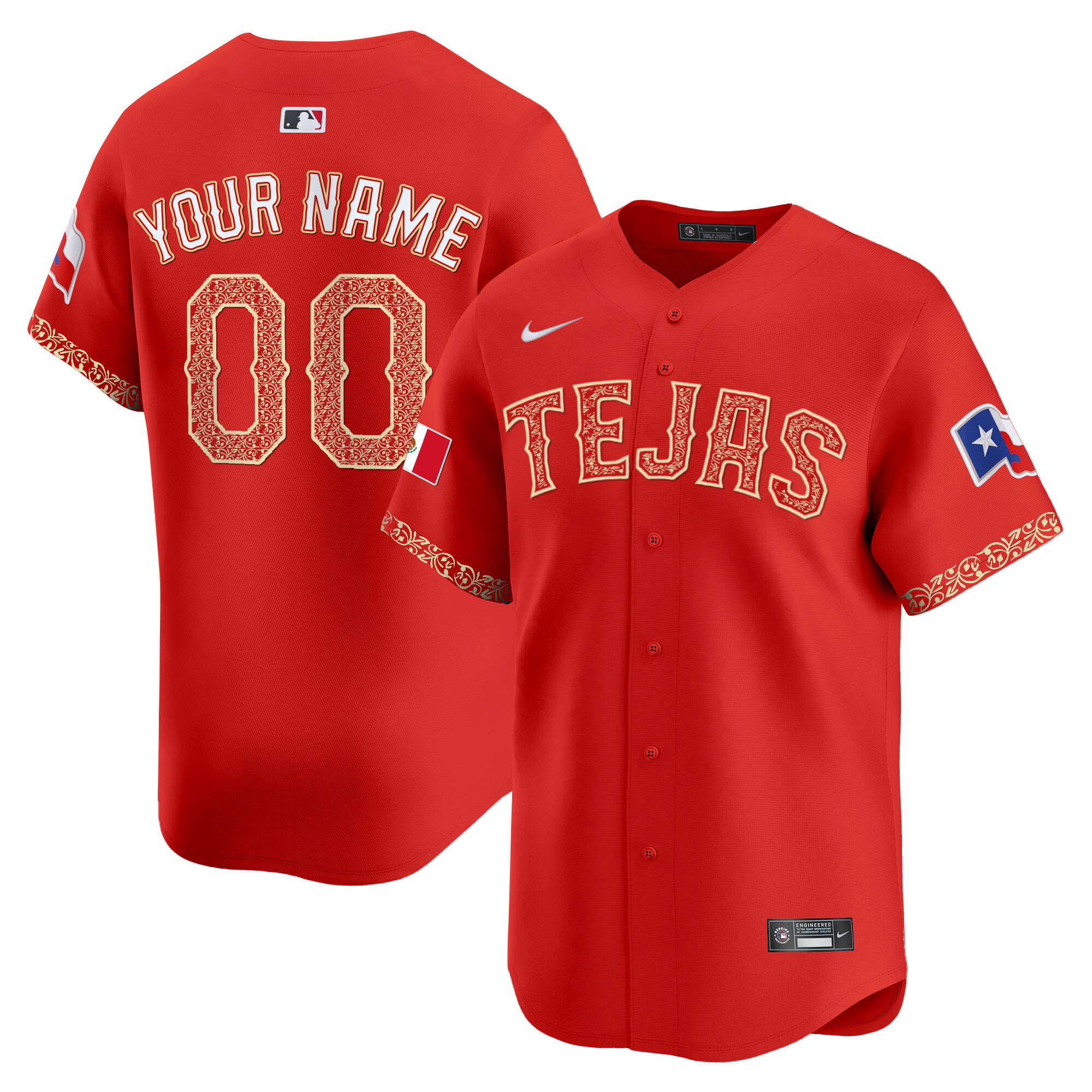 Texas Rangers Mexico Vapor Premier Limited Custom Jersey - All Stitched