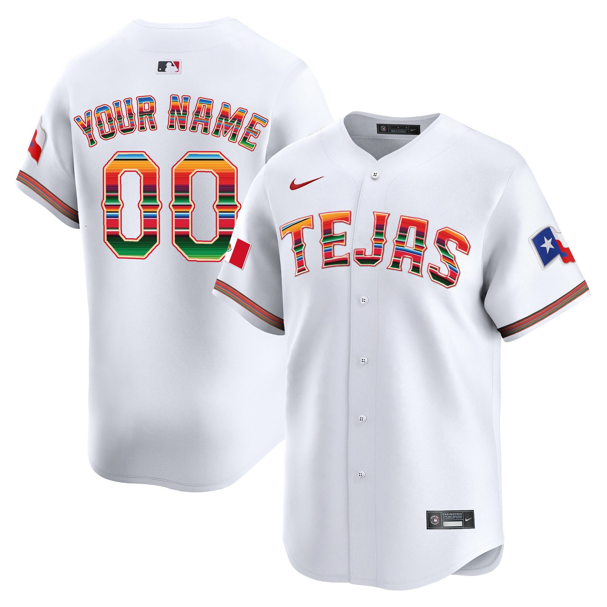 Texas Rangers Mexico Vapor Premier Limited Custom Jersey - All Stitched