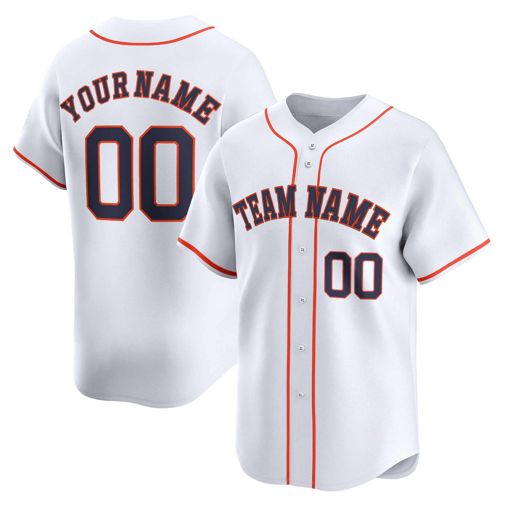 White Navy Custom Baseball Jersey