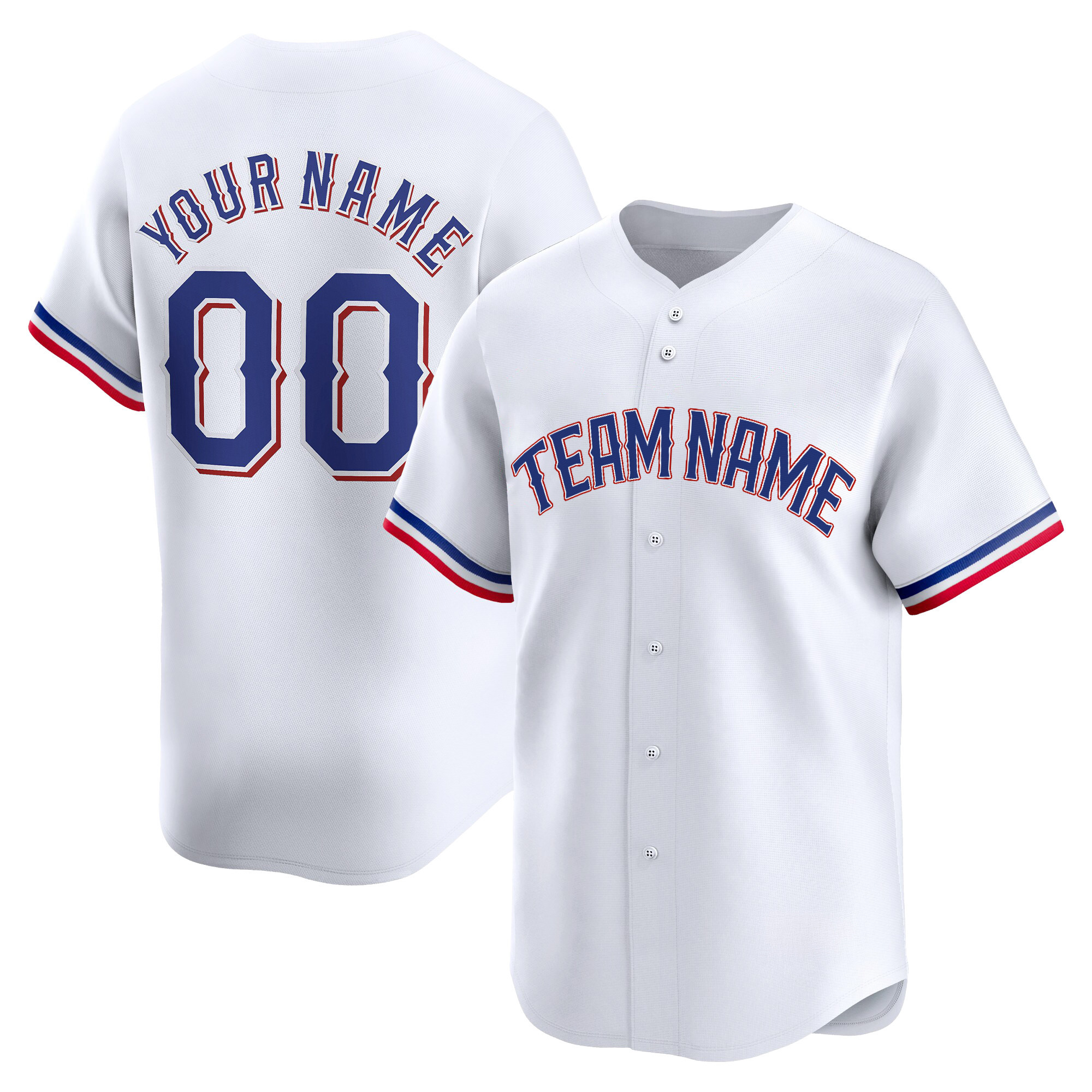 White Royal Custom Baseball Jersey V2