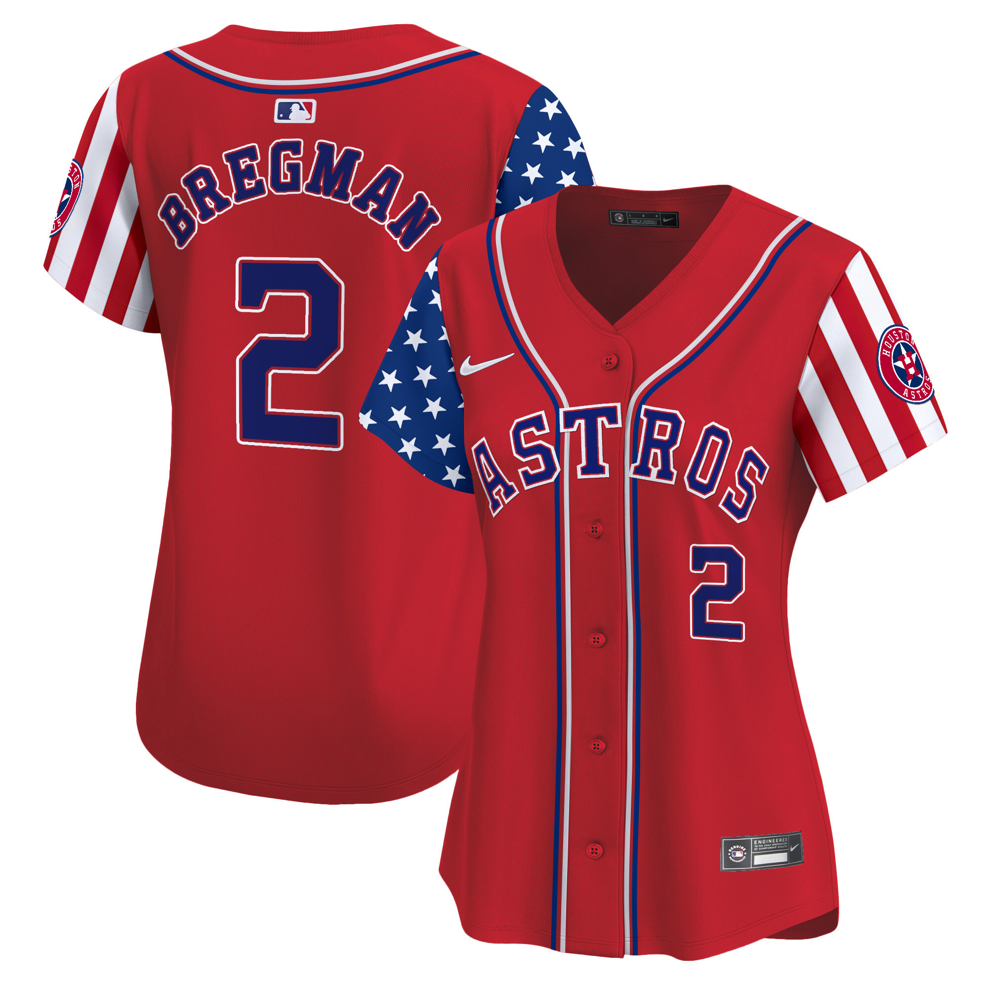 Women's Astros 2024 Independence Day Vapor Premier Limited Jersey - All Stitched