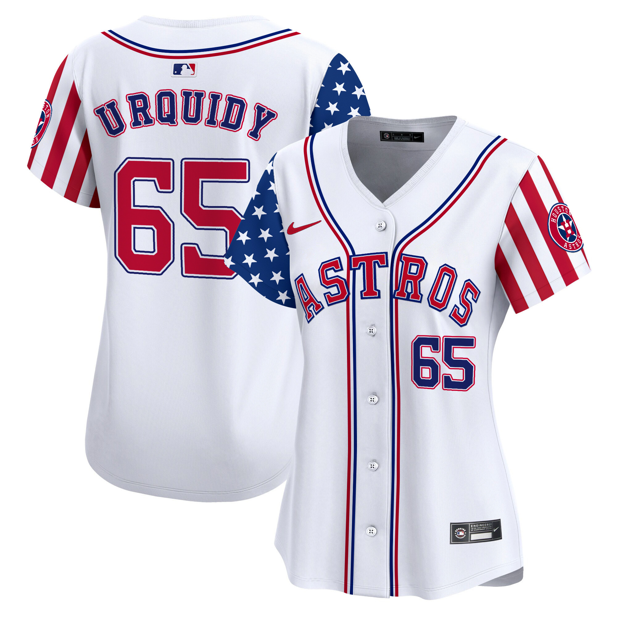 Women's Astros 2024 Independence Day Vapor Premier Limited Jersey - All Stitched