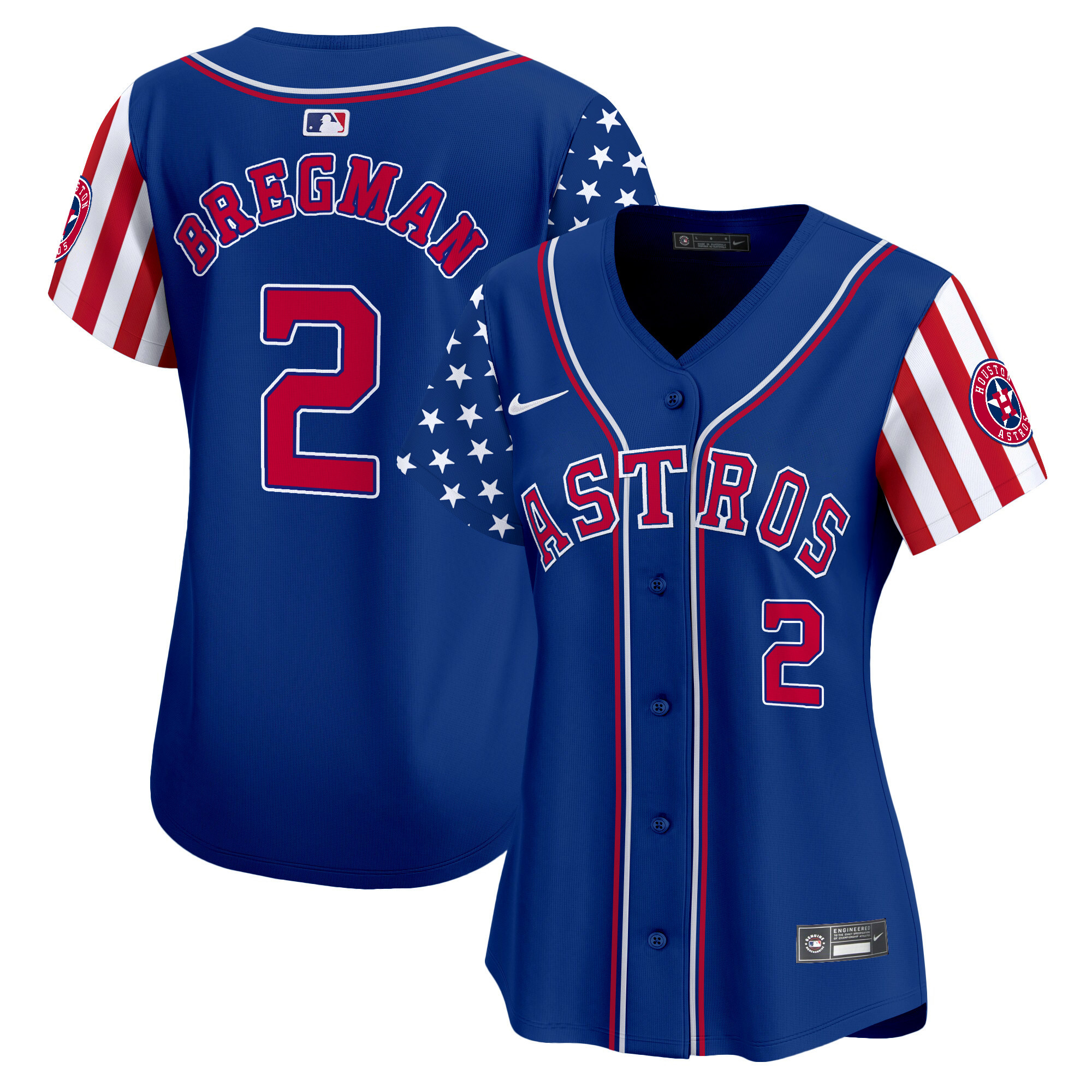 Women's Astros 2024 Independence Day Vapor Premier Limited Jersey - All Stitched