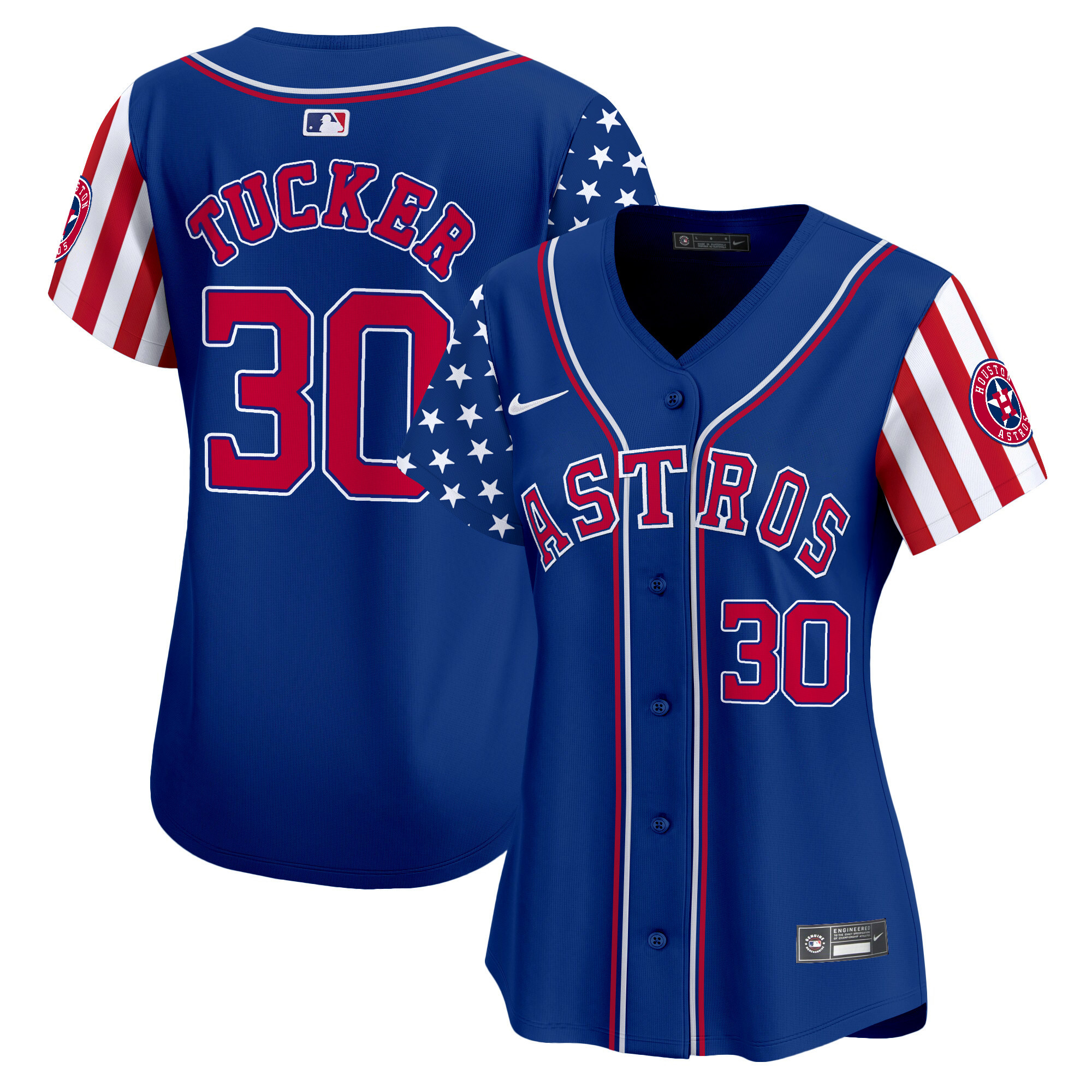 Women's Astros 2024 Independence Day Vapor Premier Limited Jersey - All Stitched