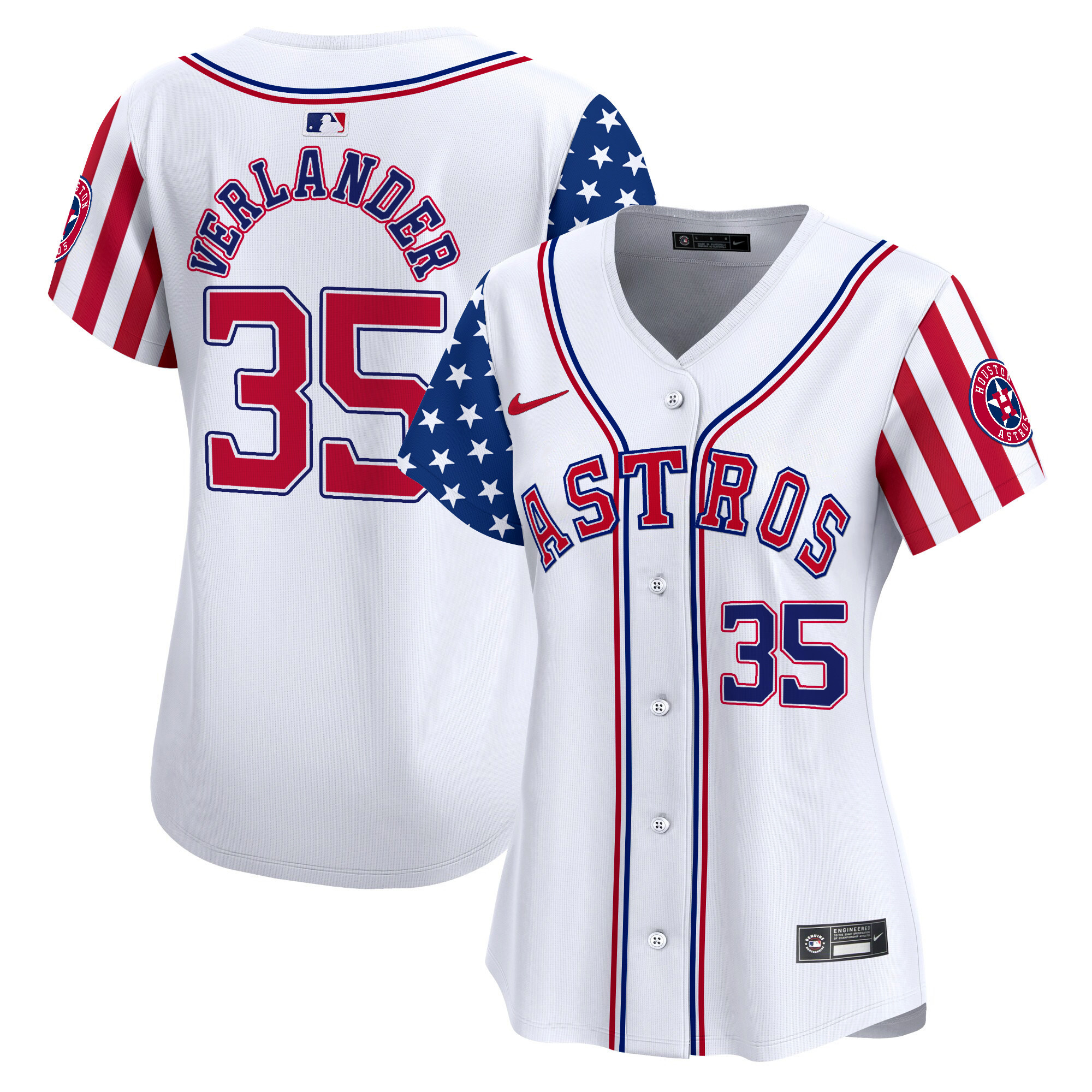 Women's Astros 2024 Independence Day Vapor Premier Limited Jersey - All Stitched