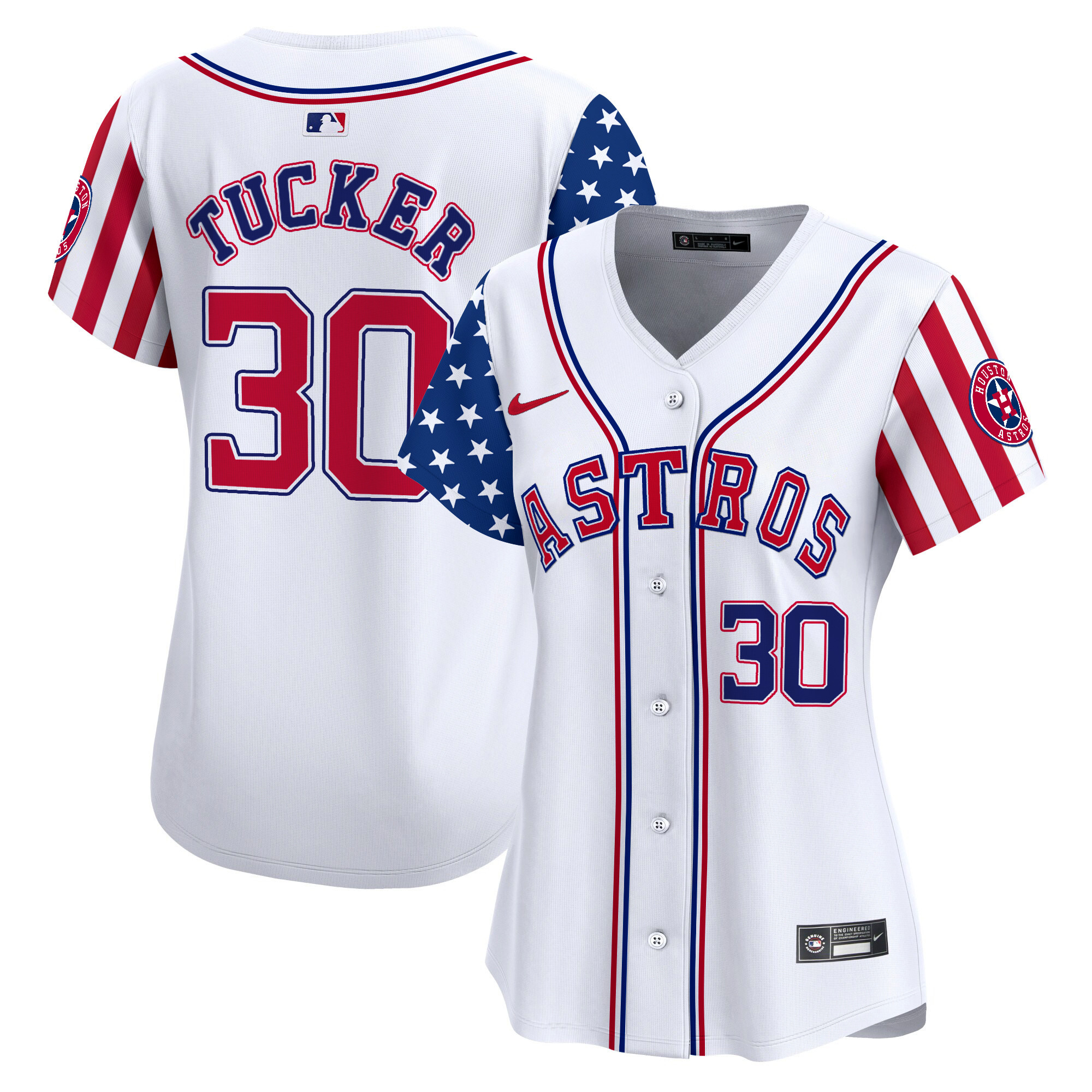 Women's Astros 2024 Independence Day Vapor Premier Limited Jersey - All Stitched