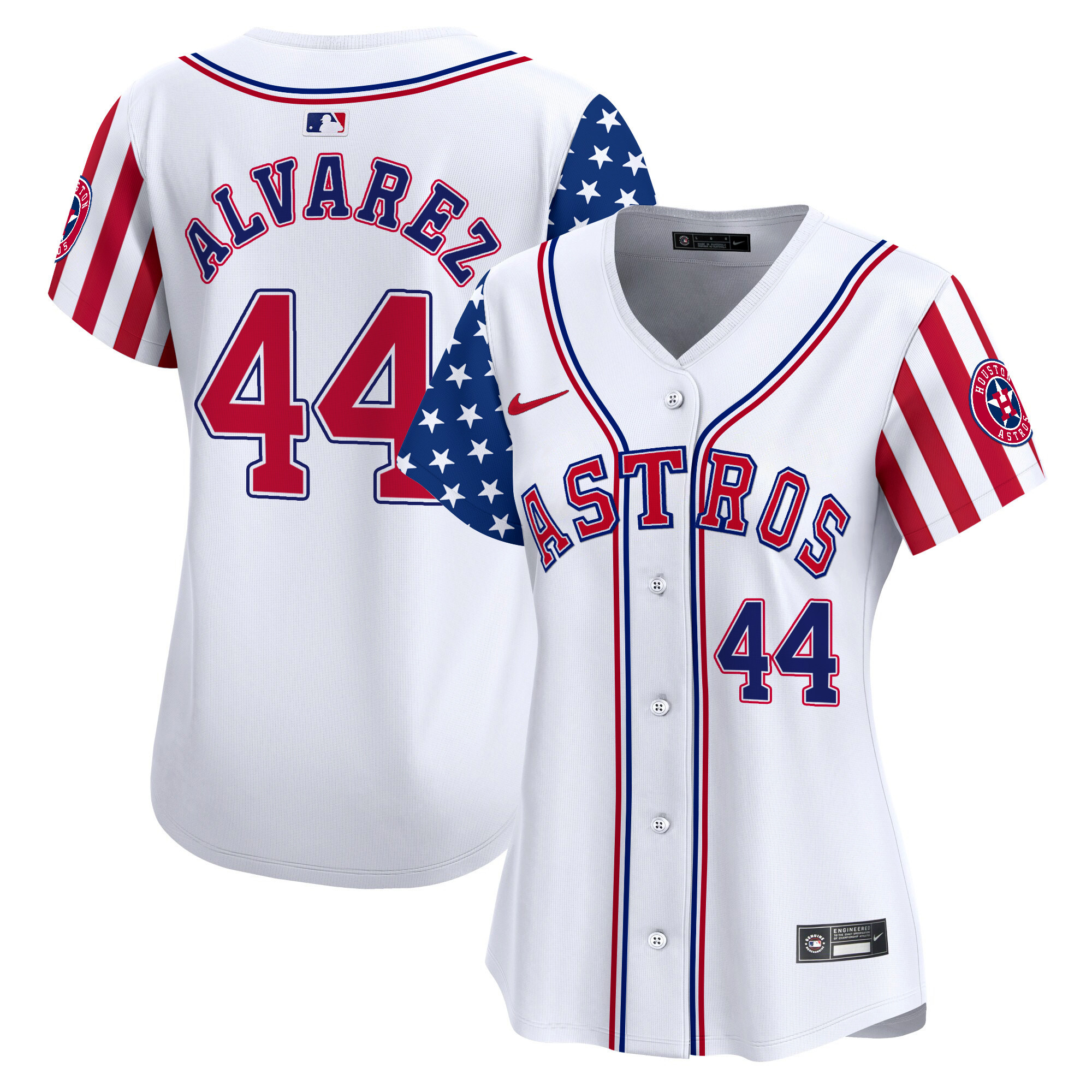 Women's Astros 2024 Independence Day Vapor Premier Limited Jersey - All Stitched