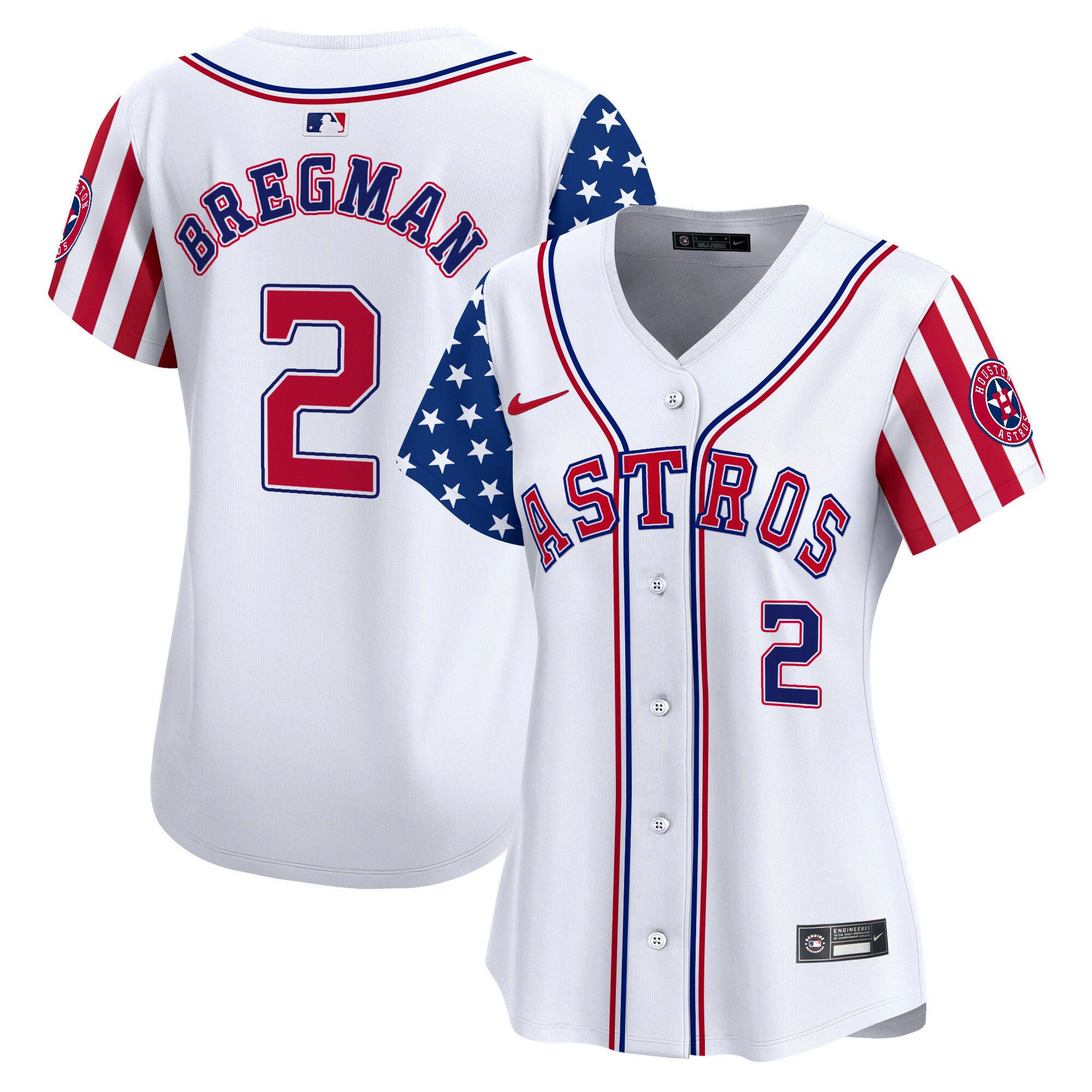Women's Astros 2024 Independence Day Vapor Premier Limited Jersey - All Stitched