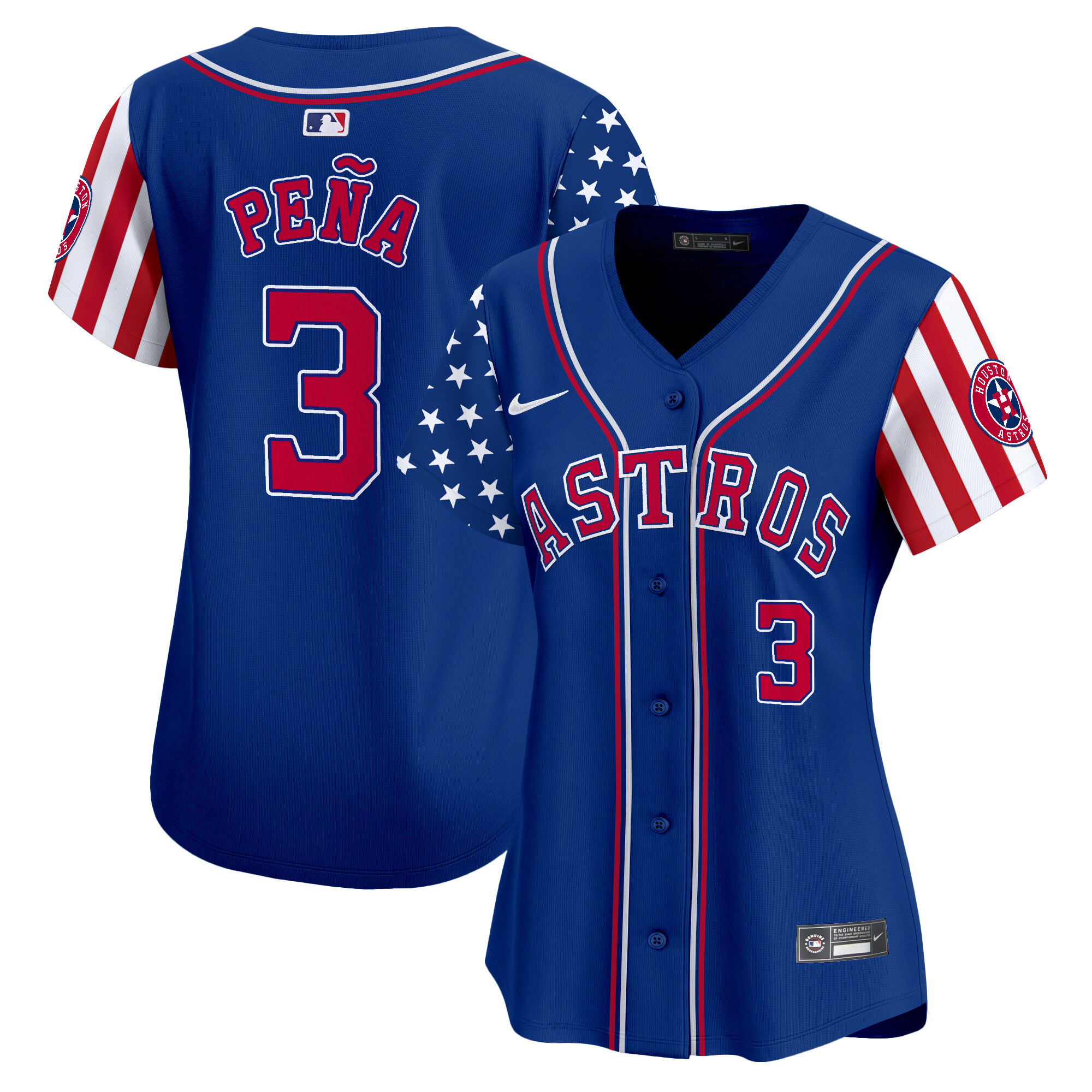 Women's Astros 2024 Independence Day Vapor Premier Limited Jersey - All Stitched