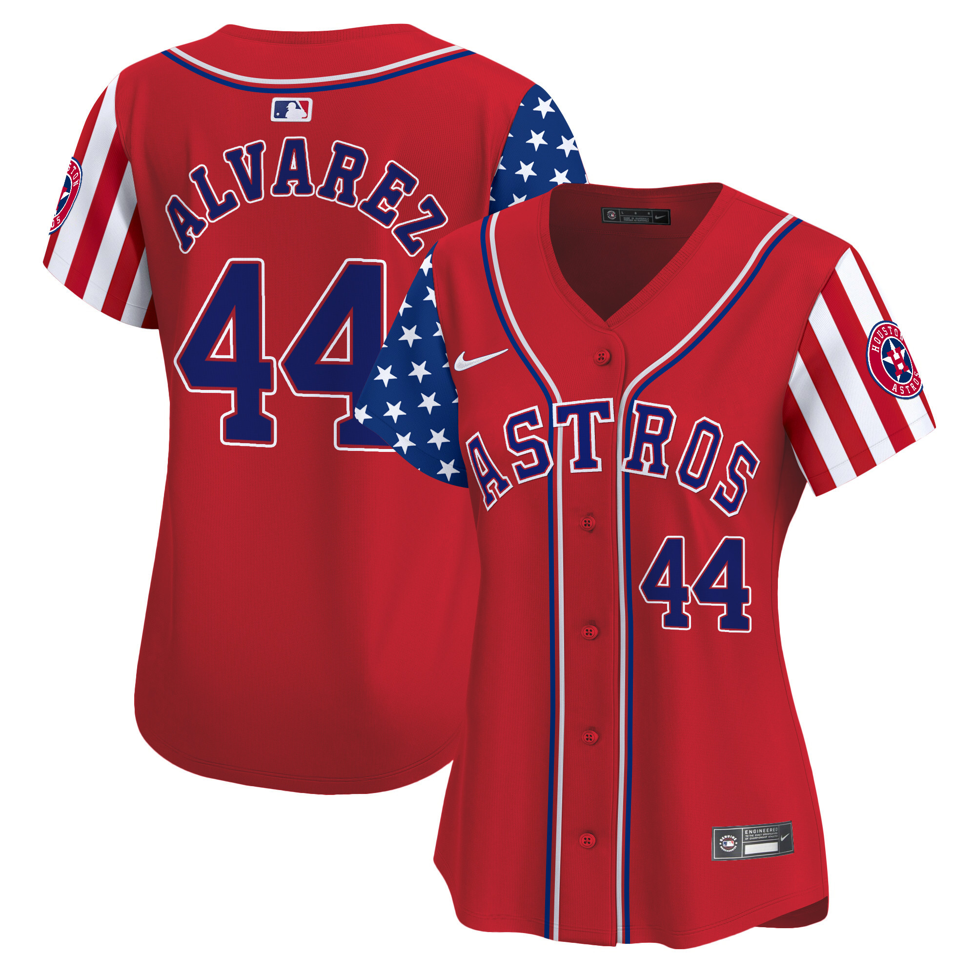 Women's Astros 2024 Independence Day Vapor Premier Limited Jersey - All Stitched