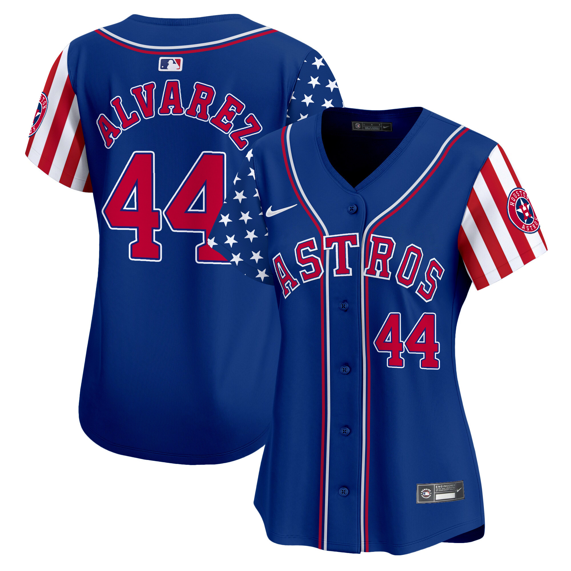 Women's Astros 2024 Independence Day Vapor Premier Limited Jersey - All Stitched